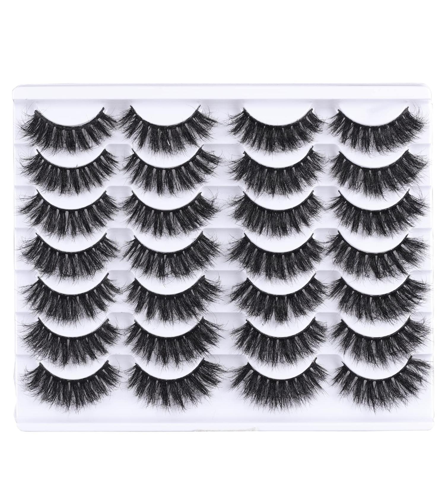 8D Fluffy False Eyelashes - 14 Pairs Wispy Faux Mink Cat Eye Lashes | Lightweight & Easy to Wear - Buy Online on GoSupps.com