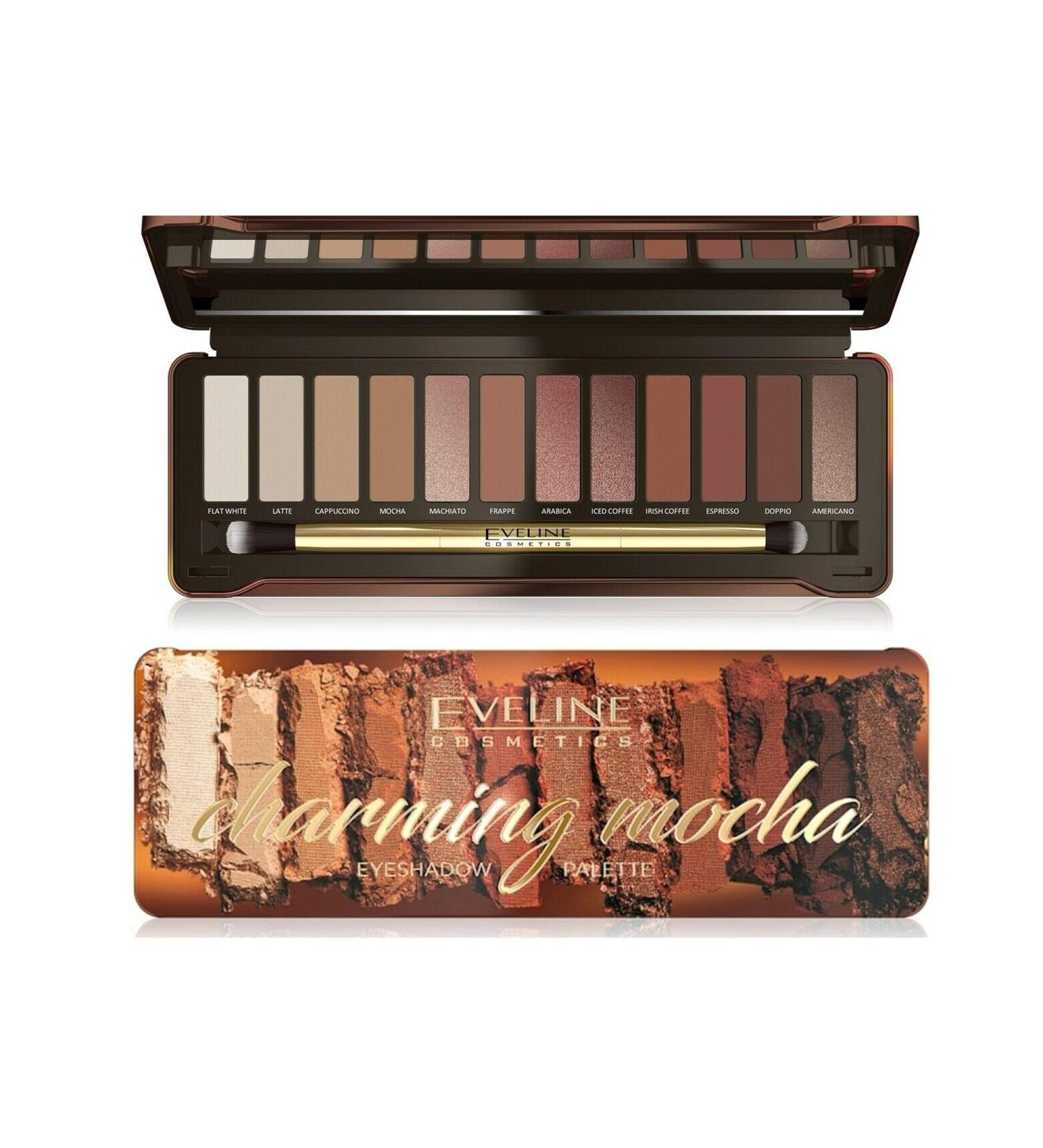 Eveline Cosmetics Charming Mocha Eyeshadow Palette - 12 Highly Pigmented Multicolor Shades (10g) for Stunning Looks - Buy Online on GoSupps.com