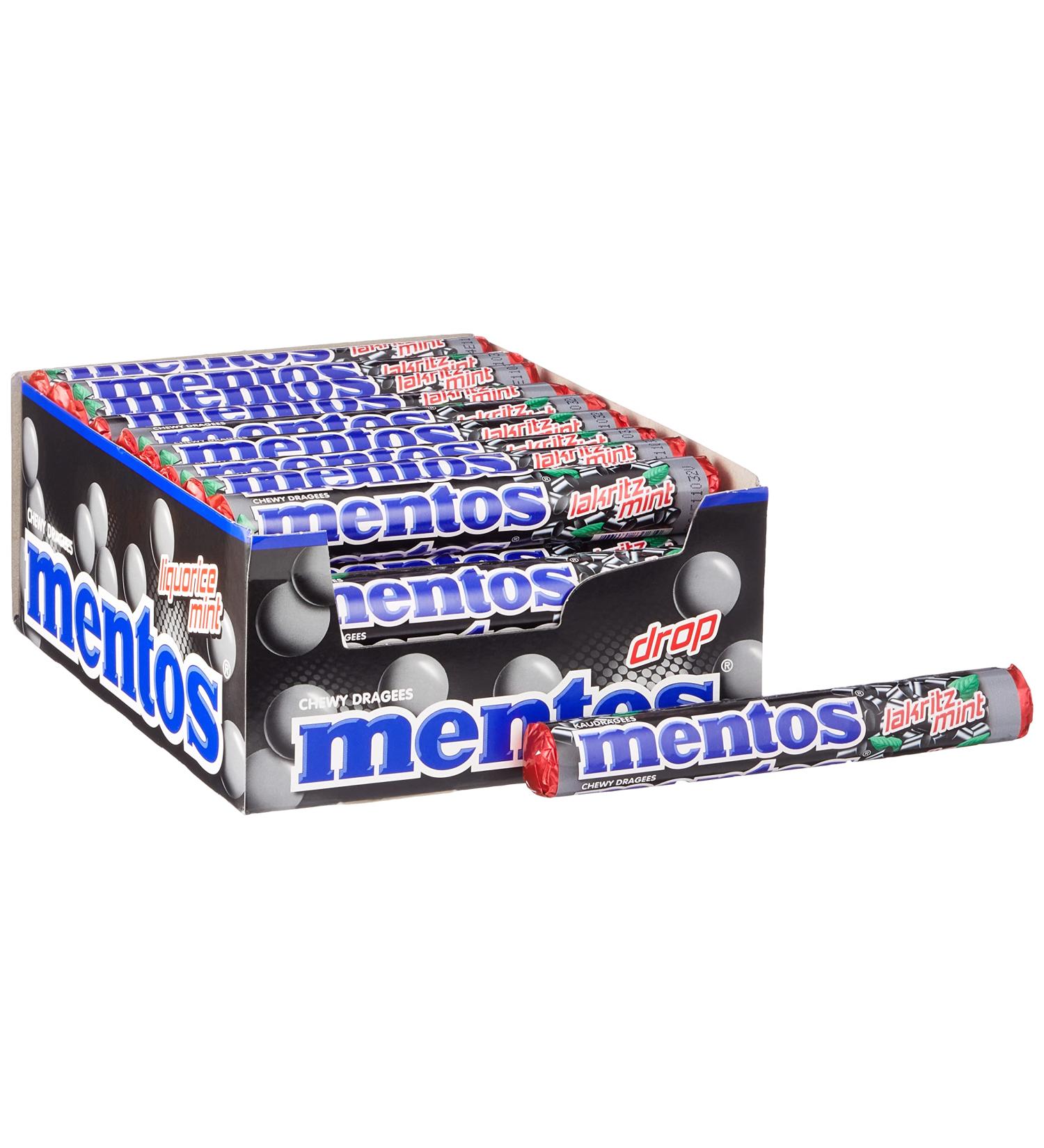 Mentos Kaubonbons Lakritz-Mint - Fresh Breath Candy Dragees (40 Rolls x 38g) - Buy Internationally Online - Buy Online on GoSupps.com
