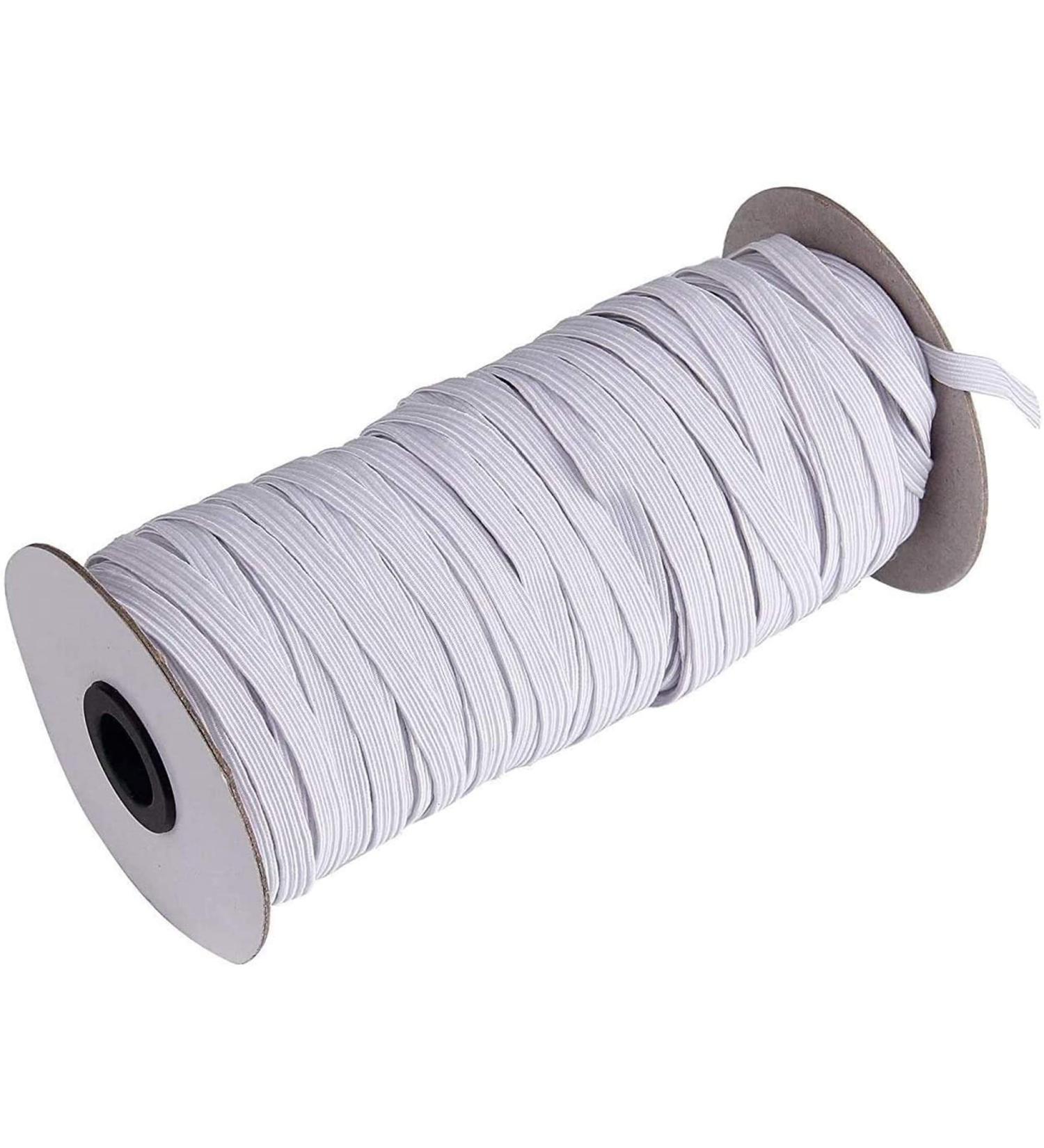 White Braided Elastic Cord - 1/4 Width, 70 Yards Length - Buy Online on GoSupps.com