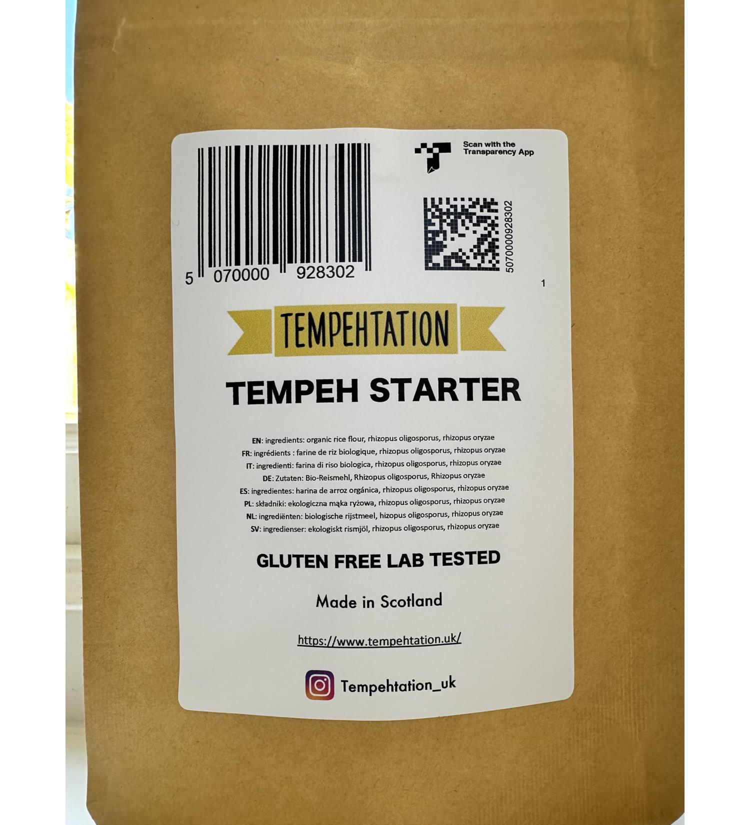  Tempehtation Tempeh Starter Culture 70g makes 35kg of Tempeh made in Scotland - Buy Online on GoSupps.com