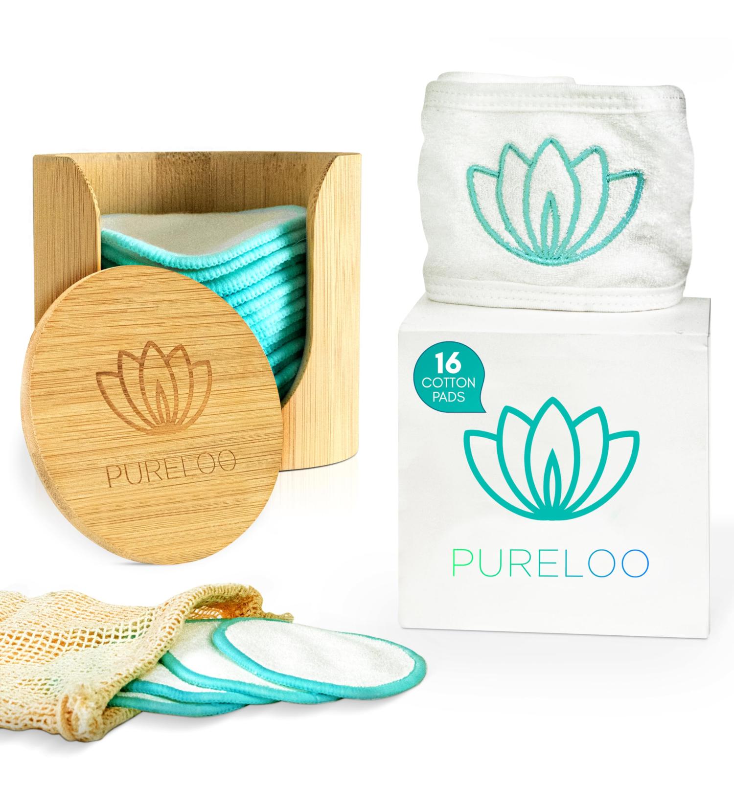 16 Pack Reusable Makeup Remover Pads - Eco-Friendly Cotton Pads with Laundry Bag & Bamboo Box - Perfect for Makeup Removal - Buy Online on GoSupps.com