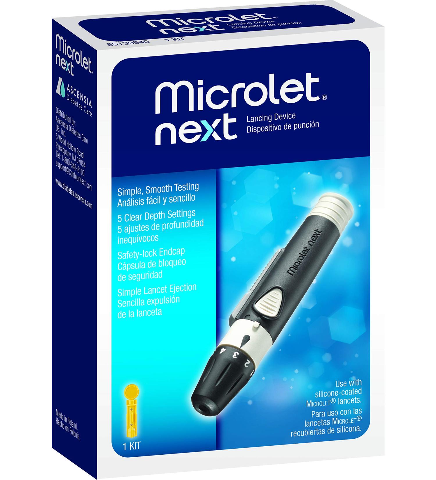 MICROLET NEXT Adjustable Lancing Device | 5 Depth Settings - Buy Online on GoSupps.com