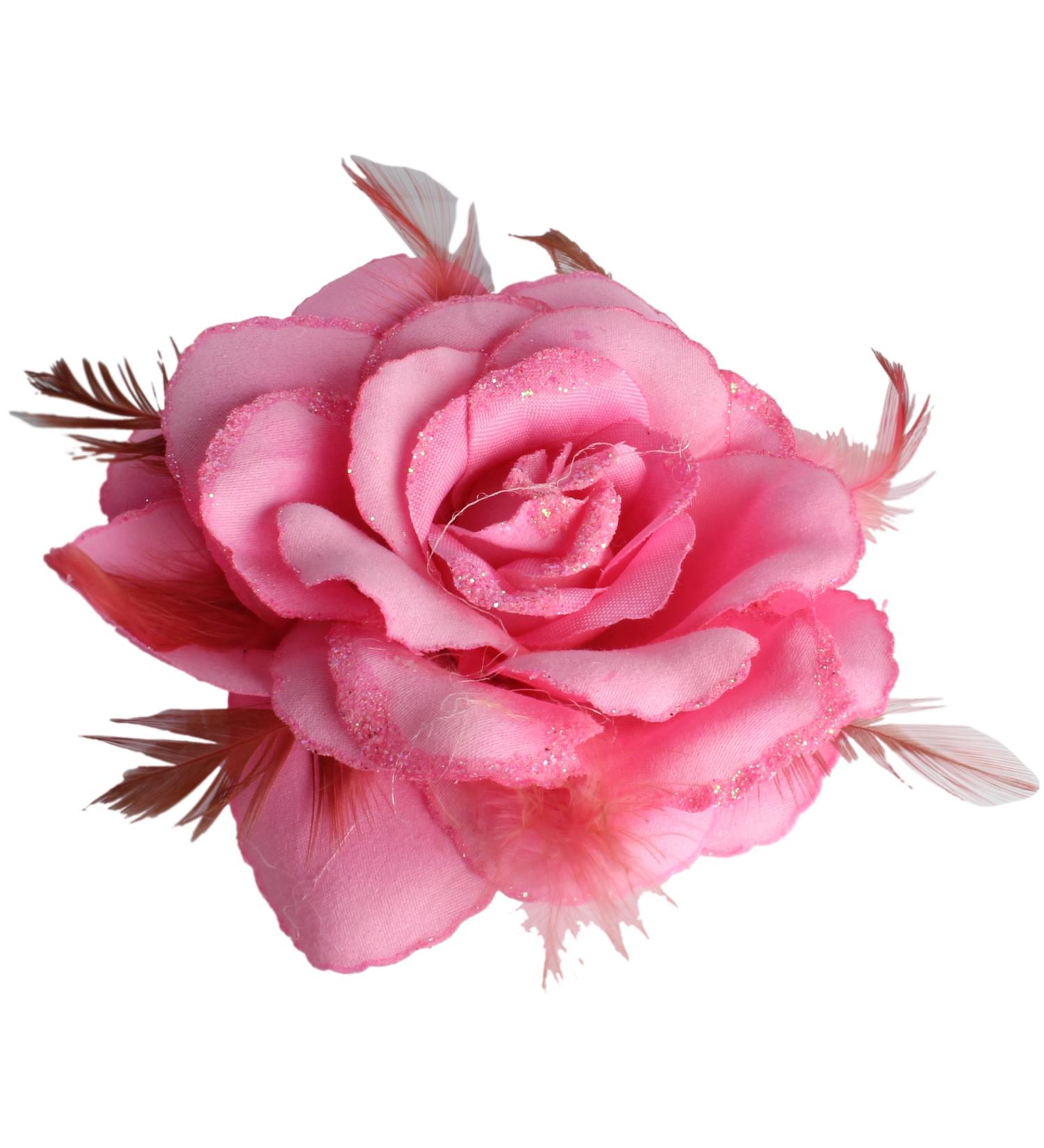 Baby Pink Rose Hair Clip Large Rose Fascinator Flower Hair Clip Pink Hair Accessories Clips Elastic Wedding Hair Flower 1pc