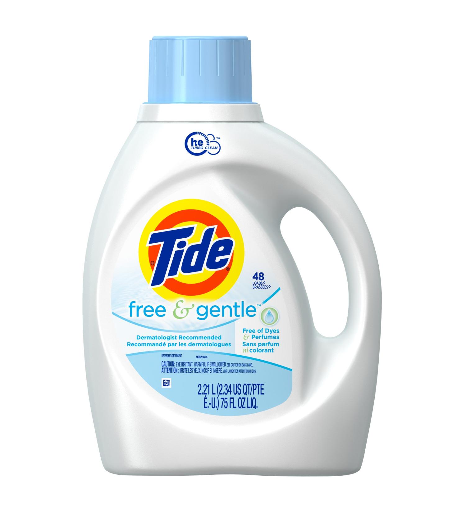 Tide Free & Gentle HE Turbo Clean Liquid Laundry Detergent - Pack of 4 Unscented 2.21 L (48 Loads) | Buy Internationally | Eco-Friendly Laundry Solution - Buy Online on GoSupps.com