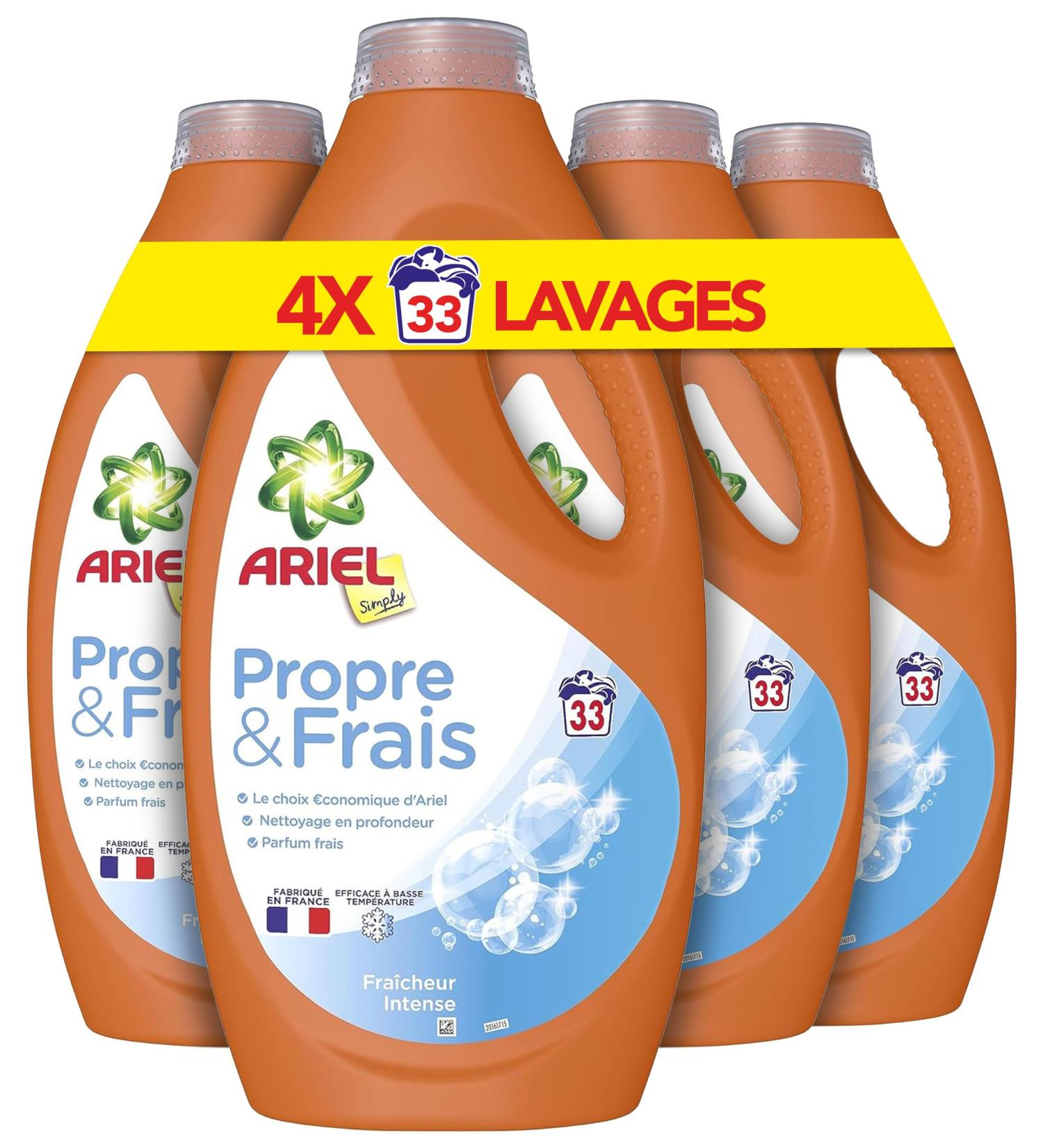Ariel Simply, Liquid Detergent, 132 Washes (4x33), Clean and Fresh, Long-Lasting Freshness, Impeccable Even in Short and Cold
