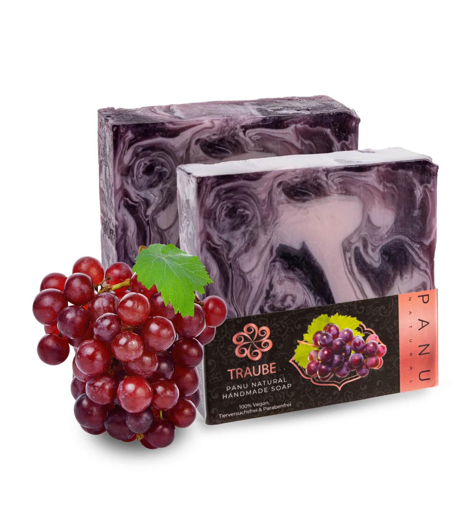 Premium Vegan Grape Soap Bar - Natural Shower Gel & Solid Shampoo for All Skin Types - 110g Panu Soap - Buy Online on GoSupps.com