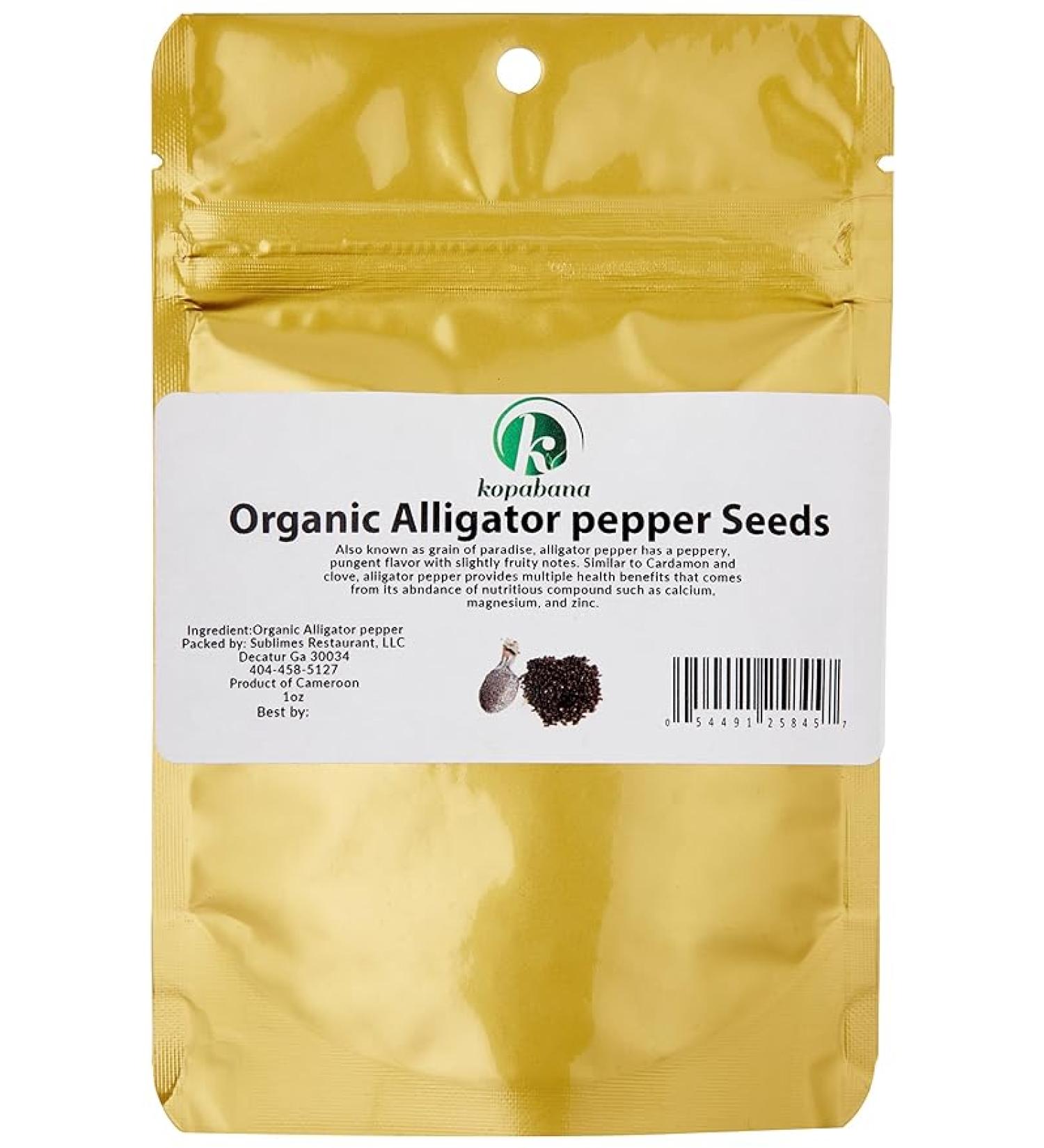 KOPABANA Organic Alligator Pepper Seeds - Premium Mbongo Spice | 1oz Grains of Paradise - Buy Online on GoSupps.com