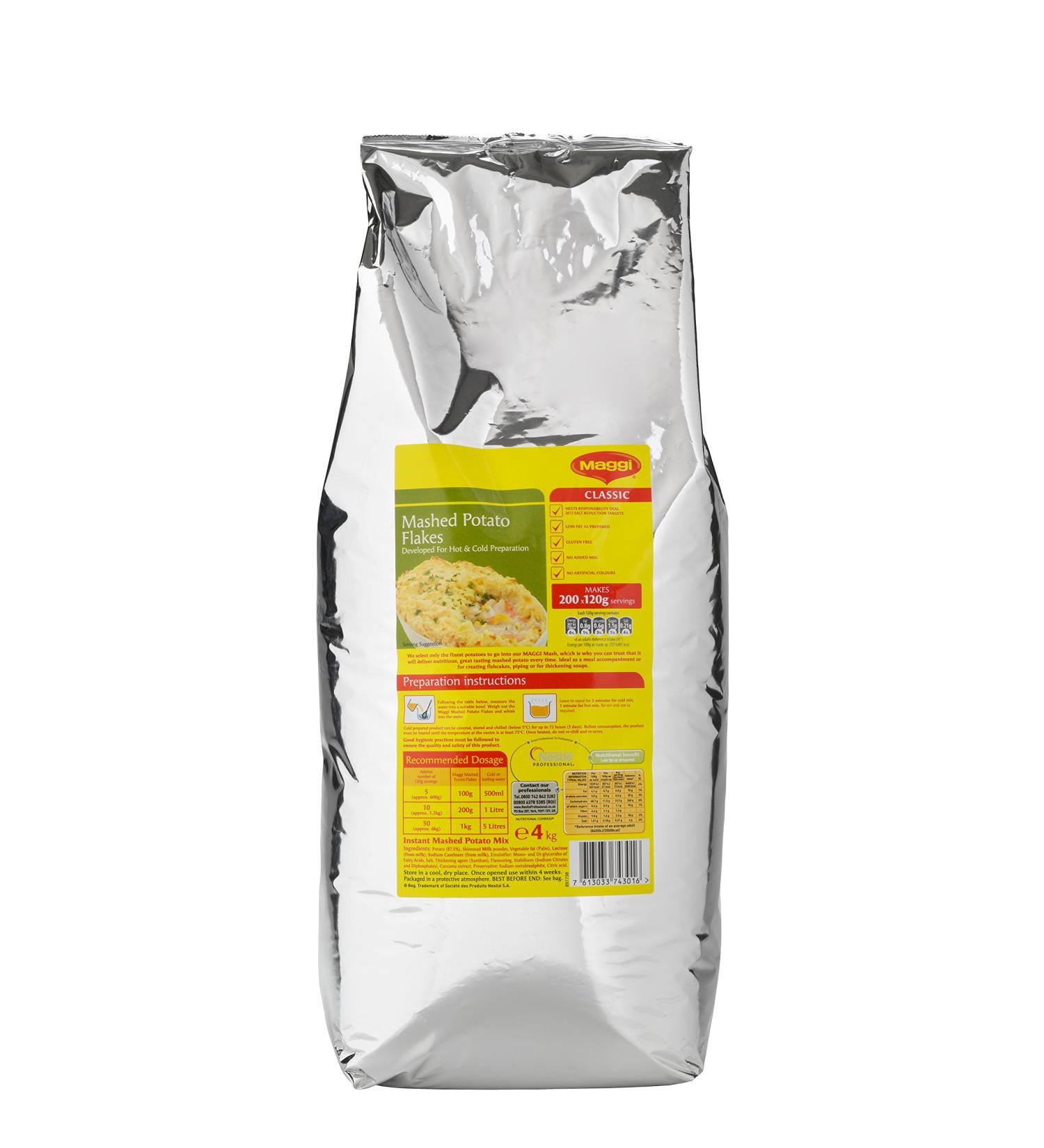 MAGGI Low Sodium Mashed Potato Flakes 4 kg - Healthy and Convenient Option - Buy Online on GoSupps.com