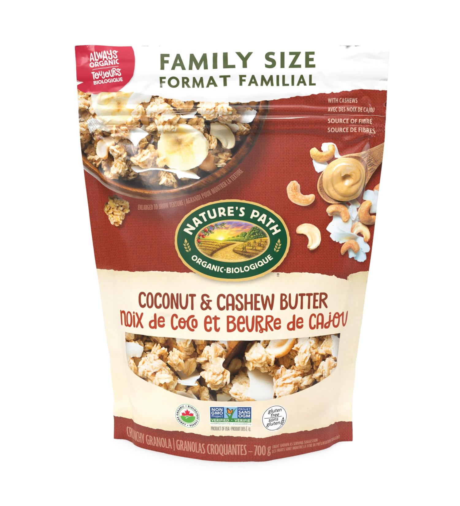 Nature's Path Organic Coconut & Cashew Butter Granola 700 g (Pack of 1) Gluten Free Non-GMO - Buy Online on GoSupps.com