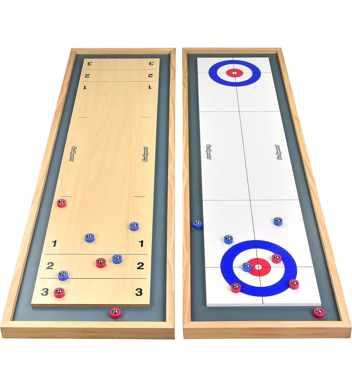 GoSports Shuffleboard and Curling 2 in 1 Board Games | Fun Indoor Family Game - Buy Online on GoSupps.com