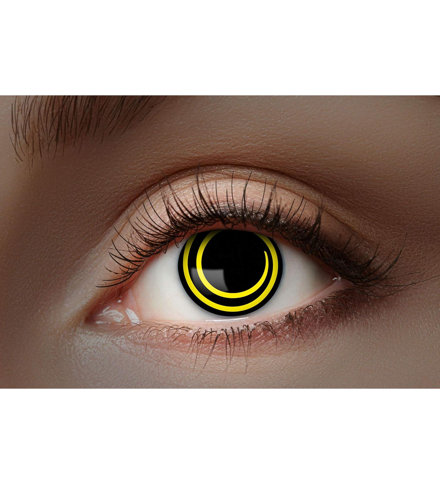 Buy Eyecatcher Neon Yellow UV Contact Lenses - 12 Month Wear for Carnival Mardi Gras & Halloween | International Shipping - Buy Online on GoSupps.com