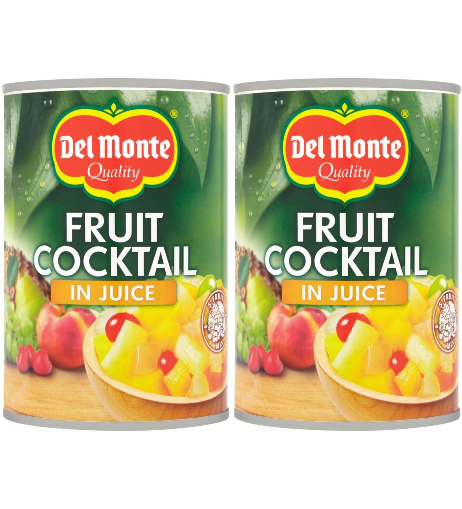 Del Monte Fruit Cocktail in Juice 415ml Pack of 2 - Tropical Mixed Fruits Natural Juice Ready-to-Eat Sweet and Refreshing