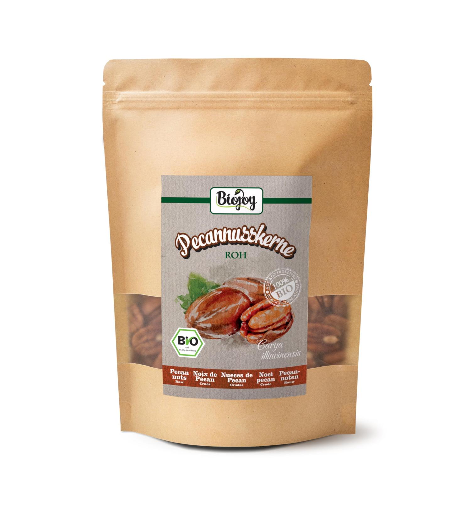 Buy Biojoy ORGANIC Pecans Half Kernels 500g - Raw Unsalted Pure Pecan Nuts | Additive-Free Snack - Buy Online on GoSupps.com