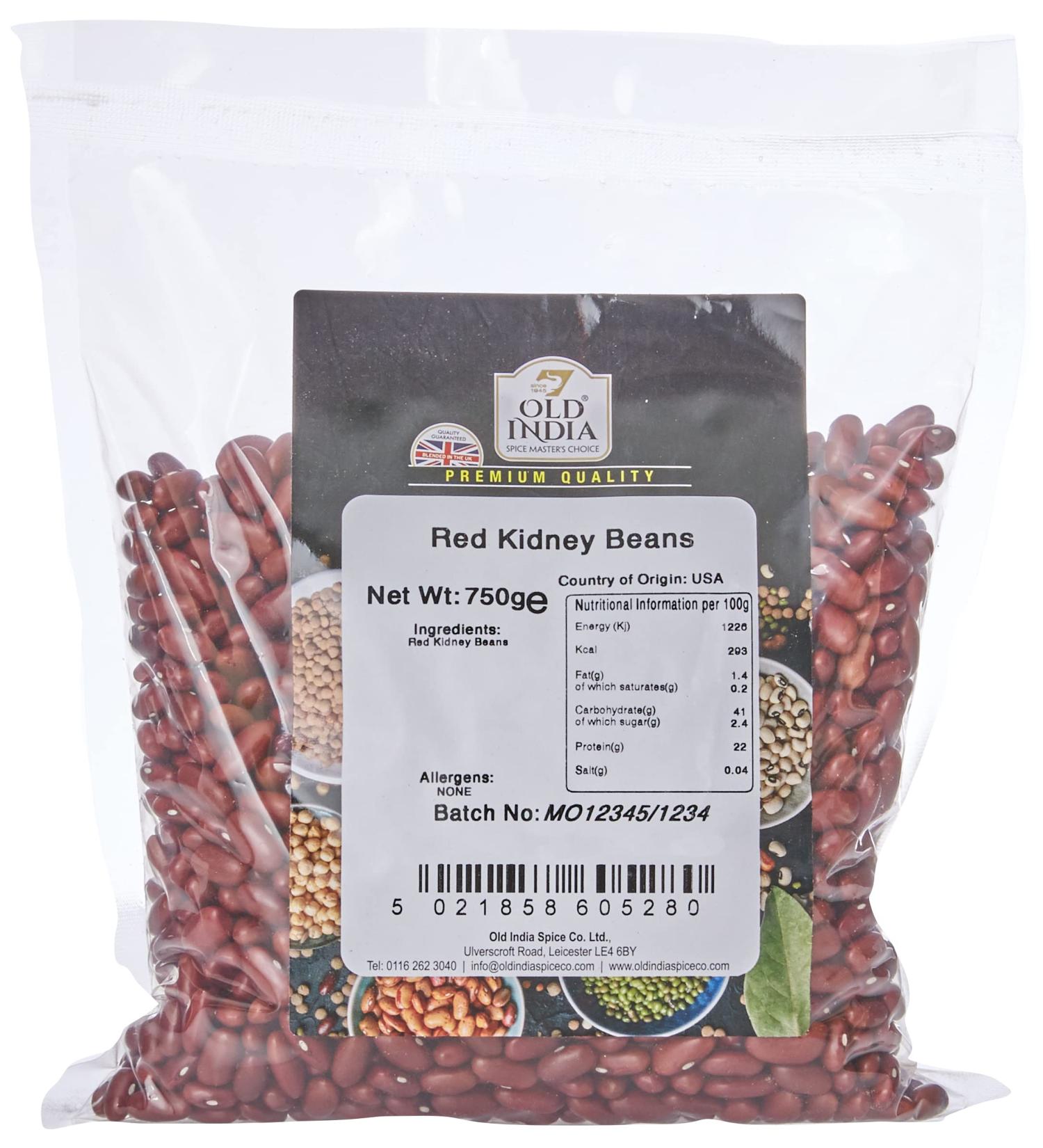 Old India Red Kidney Beans 750g - Premium Quality Beans for Delicious Meals - Buy Online on GoSupps.com