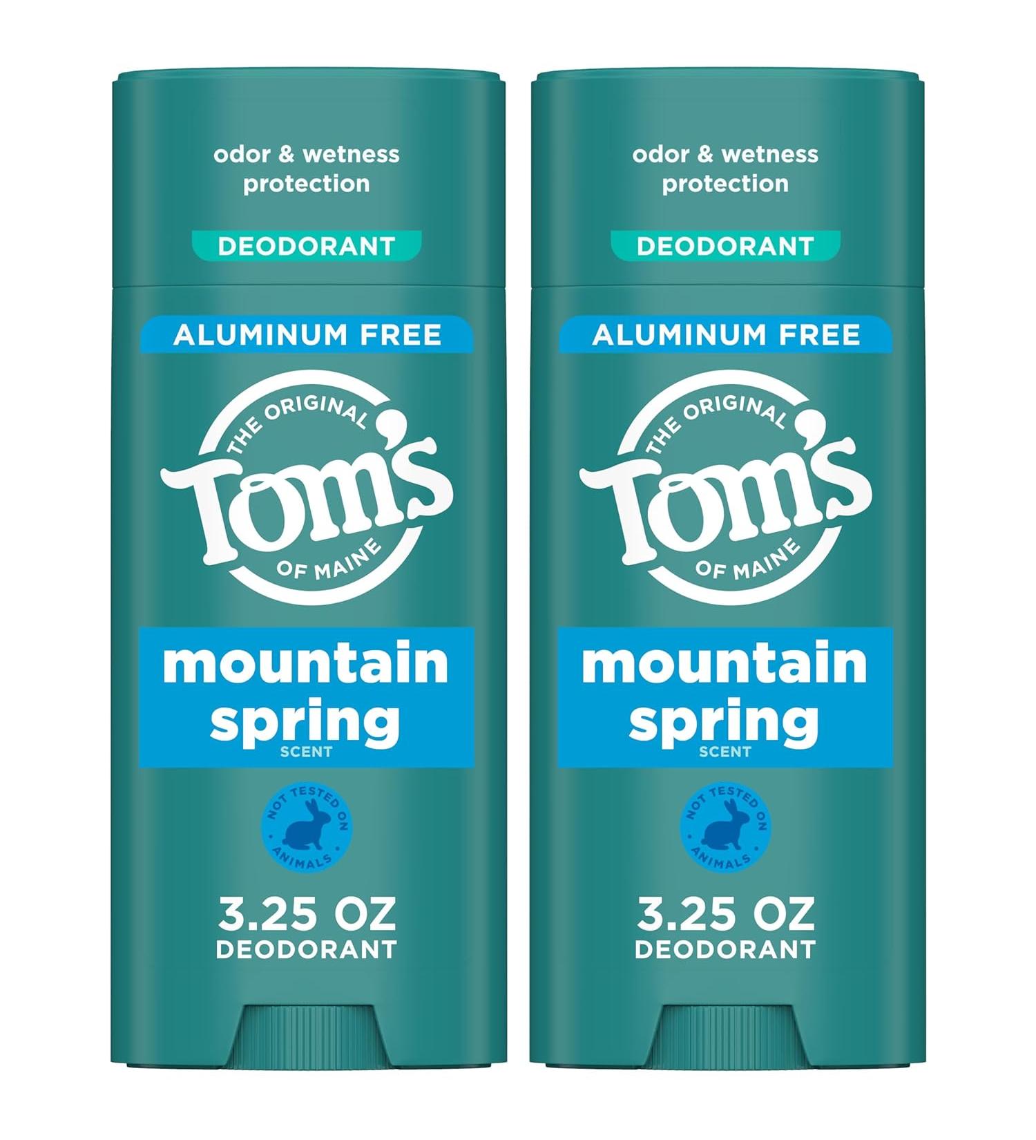 Tom's of Maine Natural Deodorant for Men and Women Aluminum Free - Pack of 2 - 3.25 Oz. - Buy Online on GoSupps.com