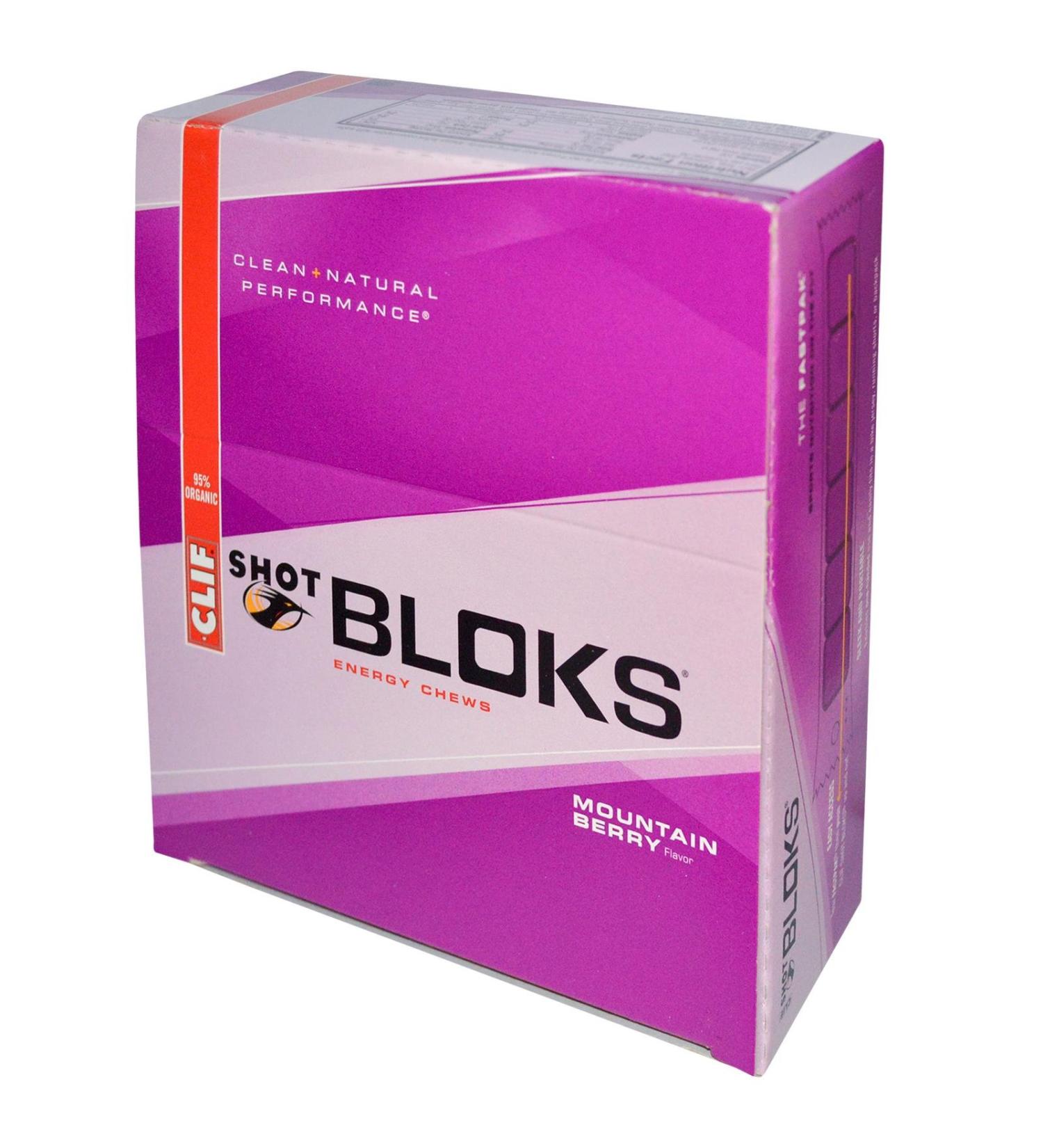 Clif Bar Bloks Energy Chews Mountain Berry Flavor  18 Packets 2.12 oz (60 g) Each