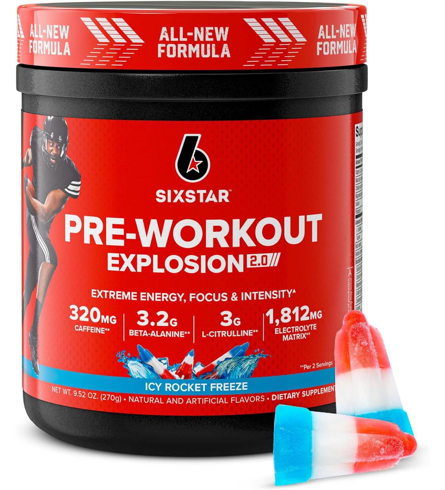 Six Star Pre-Workout Powder for Men & Women 2.0 Energy Powder Drink Mix with Beta-Alanine & Caffeine 30 Servings - Icy Rocket Freeze V2 - 9.52 Oz - Buy Online on GoSupps.com