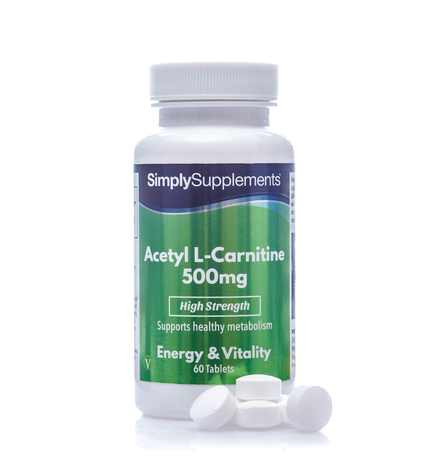 Acetyl L Carnitine 500mg Tablets | Vegan & Vegetarian Friendly | 60 Capsules | Made in UK - Buy Online on GoSupps.com