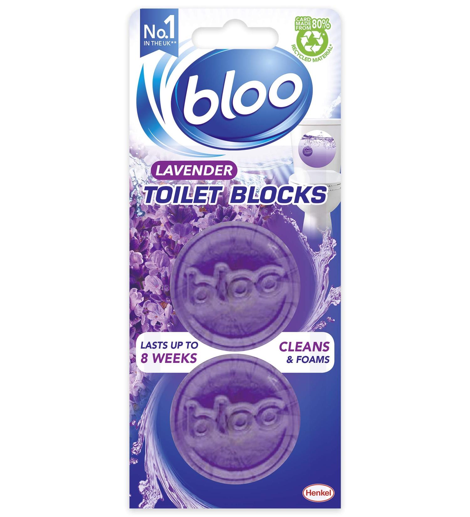 Bloo In Cistern Twin Blocks Violet - Long Lasting Anti-Limescale Cleaning & Purple Water Technology - 2 Count - Buy Online on GoSupps.com