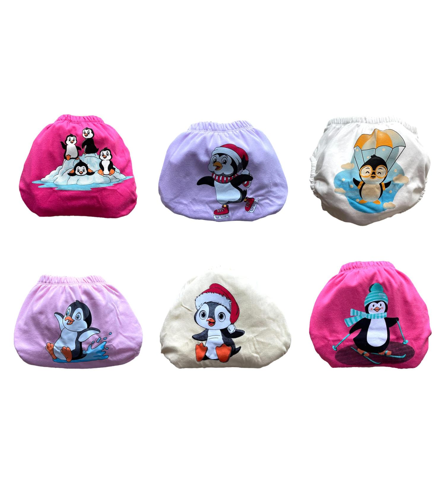 Ozyol Trainer trousers for droplet training 6 Pack - reusable learning diapers baby underwear to get clean toilet training 100 penguingirl
