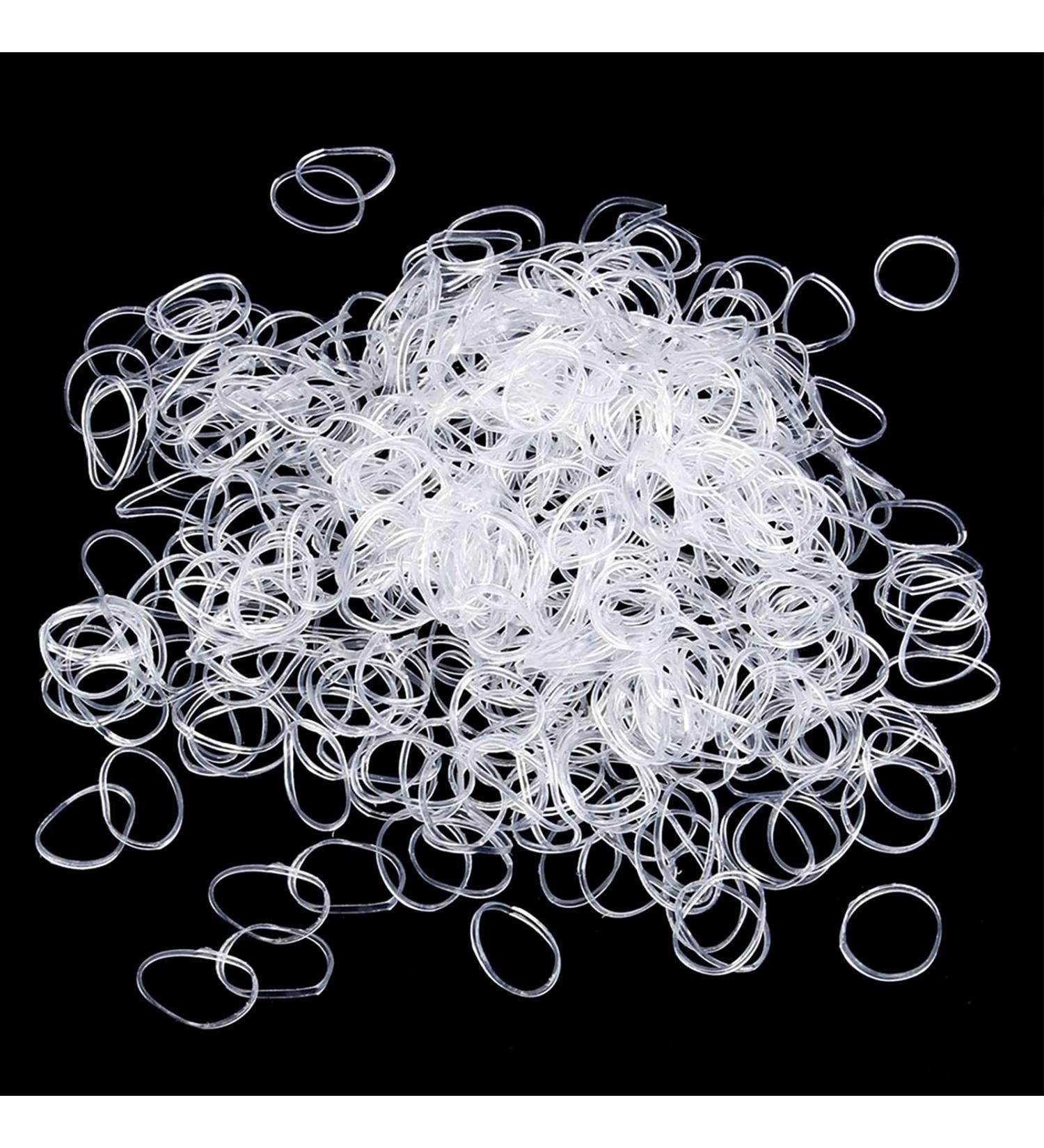 Olisans 600 Transparent Mini Hair Ties - Small Rubber Bands for Girls & Daily Hairstyles - Buy Online on GoSupps.com