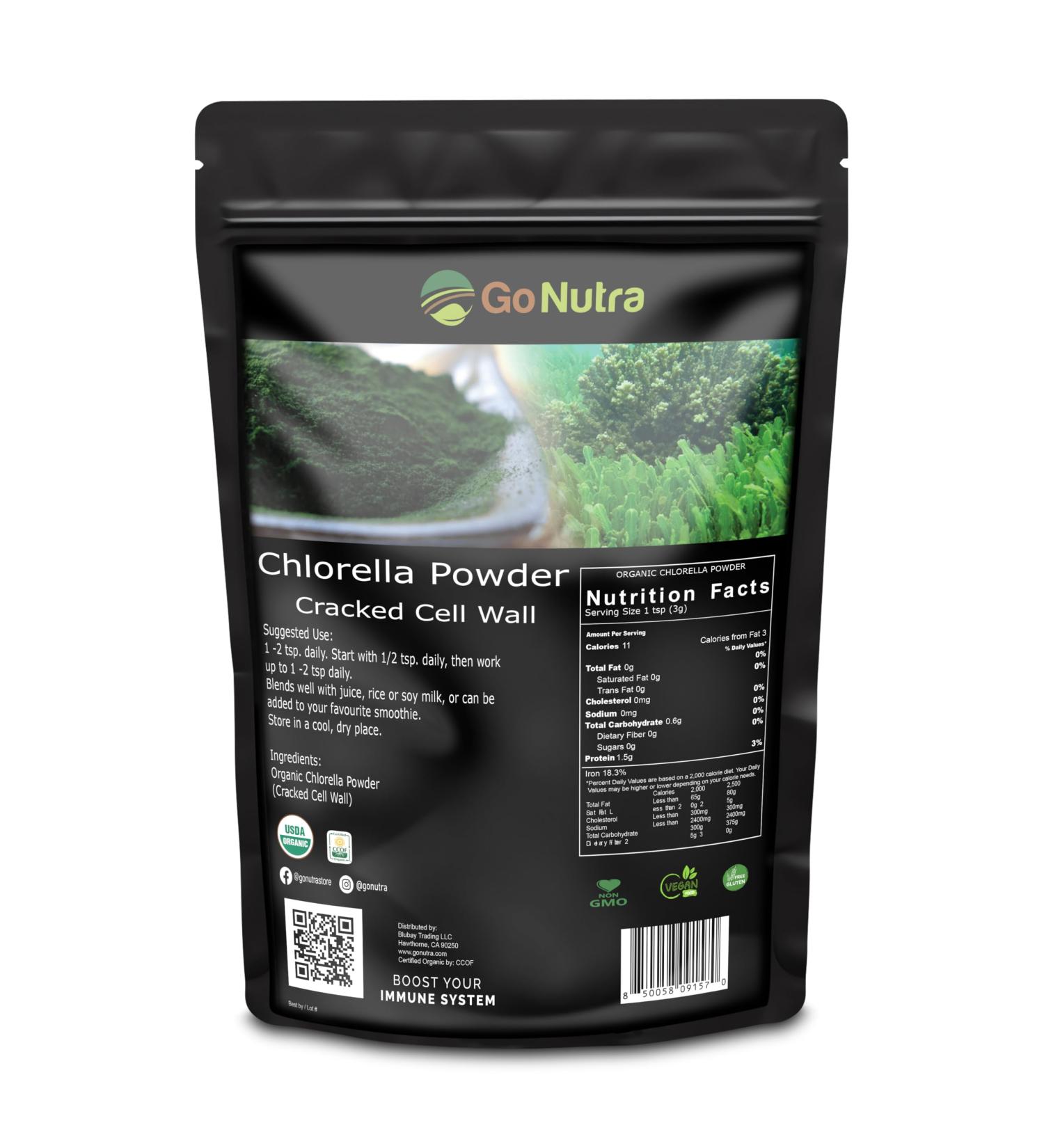 Go Nutra - Chlorella Powder Pure Greens Powder with Vitamins Minerals and Antioxidants All Natural Greens Superfood Powder Chlorella Cracked Cell Green Powder Non-GMO Vegan 16 oz Organic Chlorella Powder 16 Ounce (P  - Buy Online on GoSupps.com