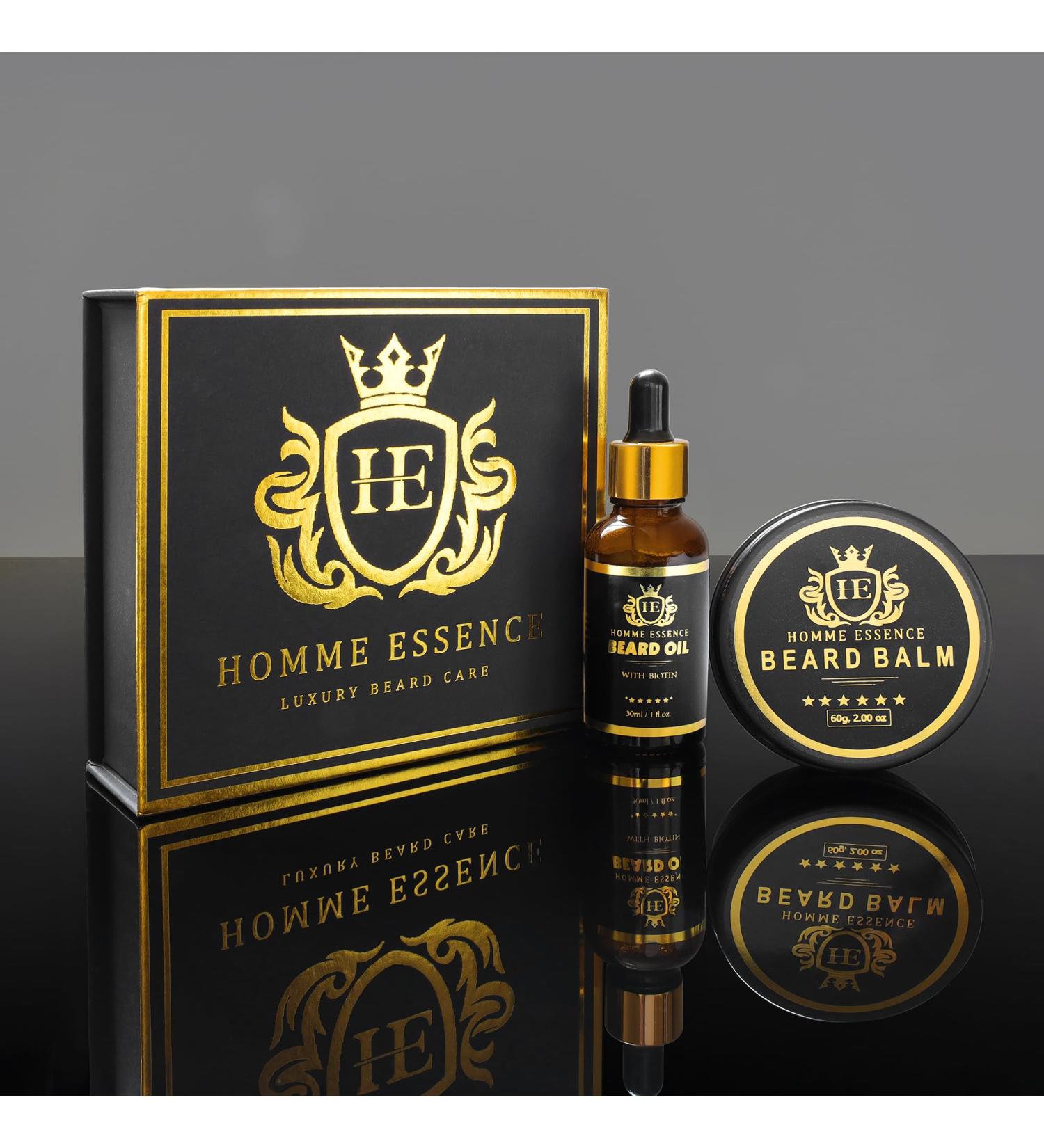 Luxury Beard Oil & Growth Kit for Men | Nourishing Sandalwood Scent | Natural Ingredients & Softening Balm - Buy Online on GoSupps.com