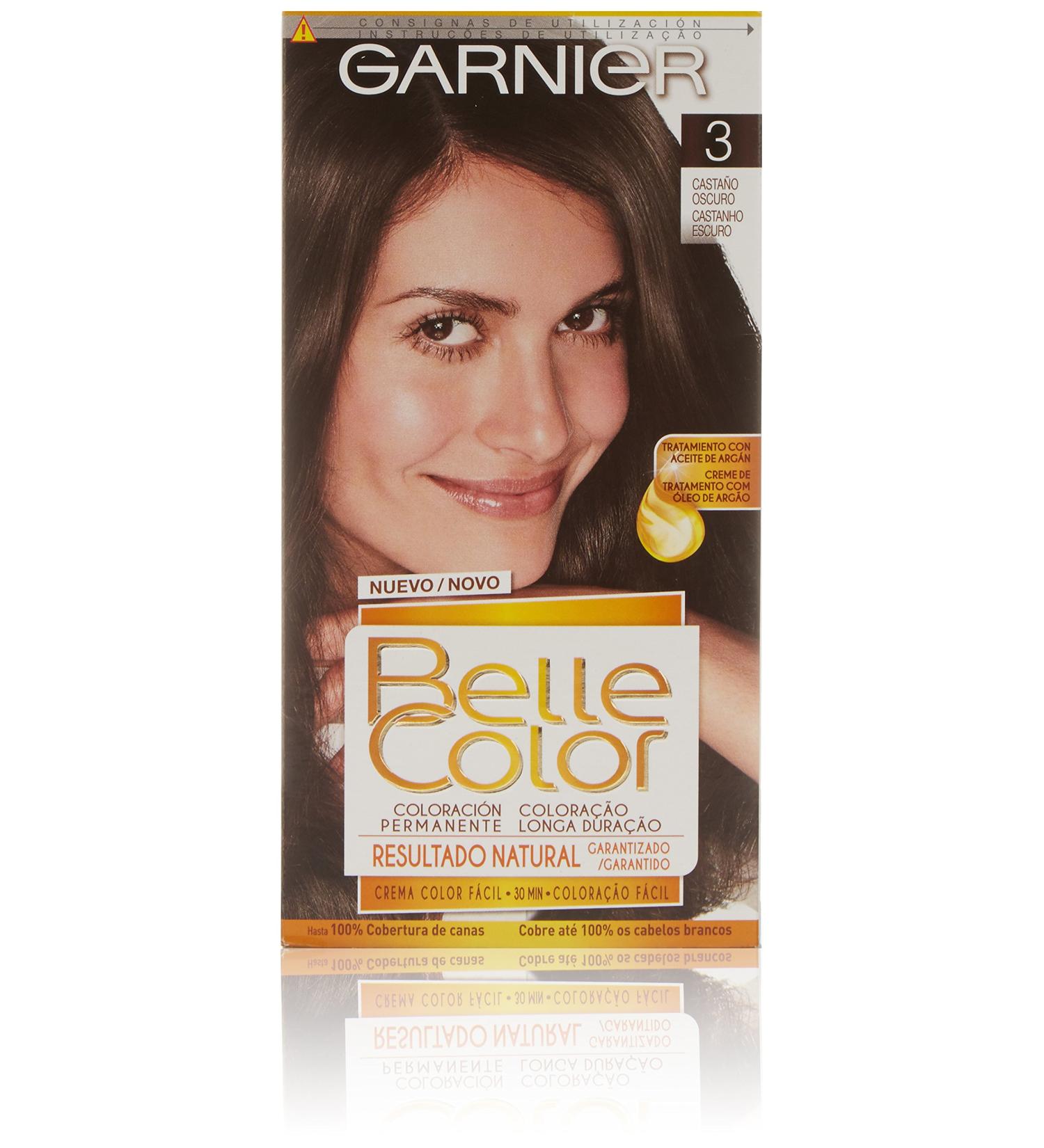 Garnier Garnier Belle Color Natural Look Full Coverage Gray Hair Color with Jojoba Oil and Wheat Germ - Ton: Dark Brown 3