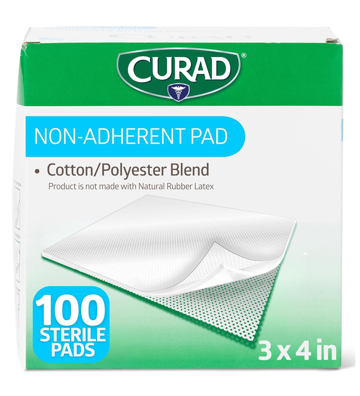 Curad Sterile Non-Adherent Pads (Pack of 100) - Gentle Wound Dressing with No Sticking - Buy Online on GoSupps.com