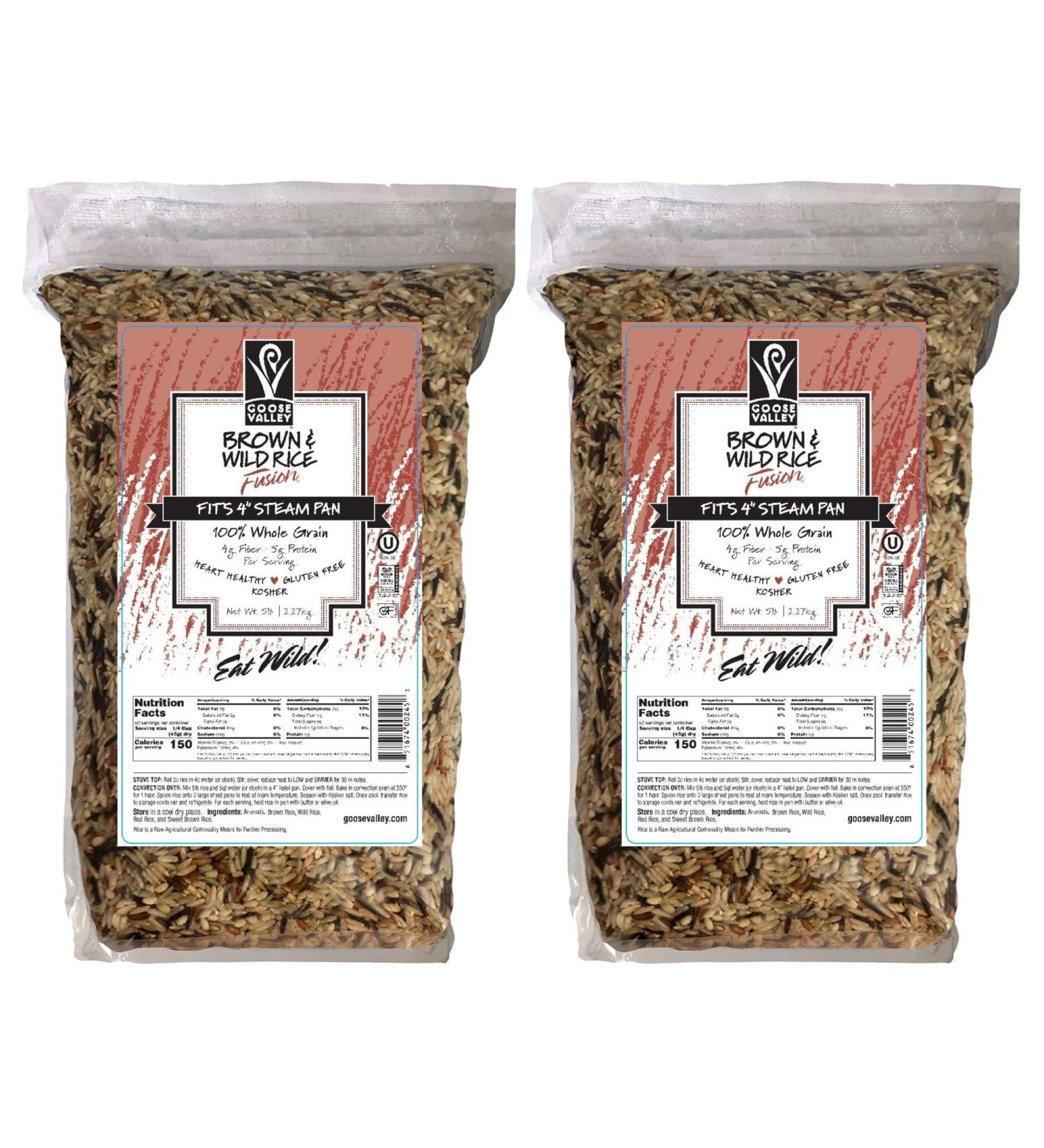 Goose Valley Brown and Wild Rice Fusion - Family Blend 5 lbs Pack of 2 | Vegan & Gluten-Free Rice Variety - Buy Online on GoSupps.com