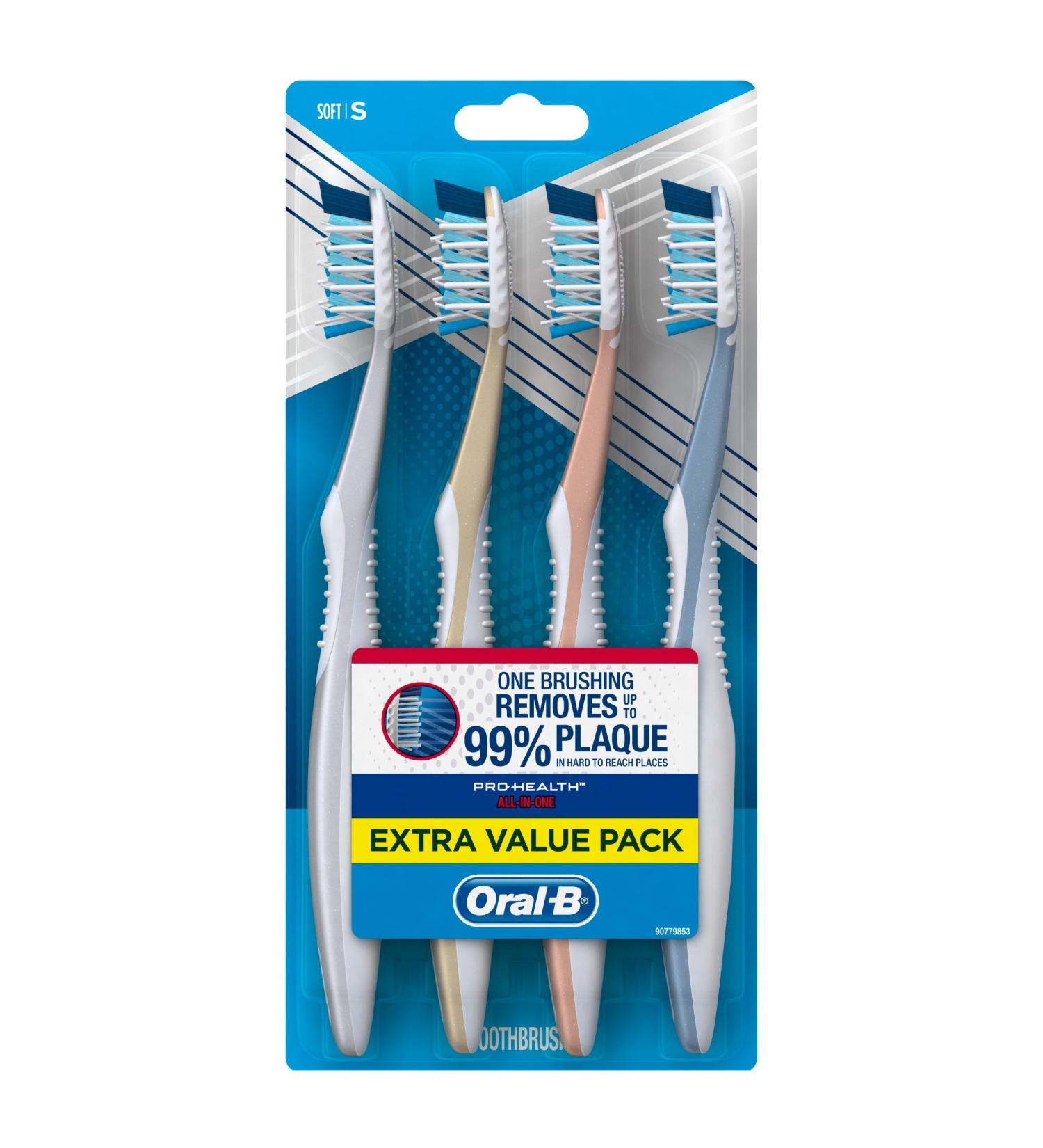 Oral-B Pro-Health All-in-One Toothbrush 4 Count 40S - Complete Oral Care Set - Buy Online on GoSupps.com