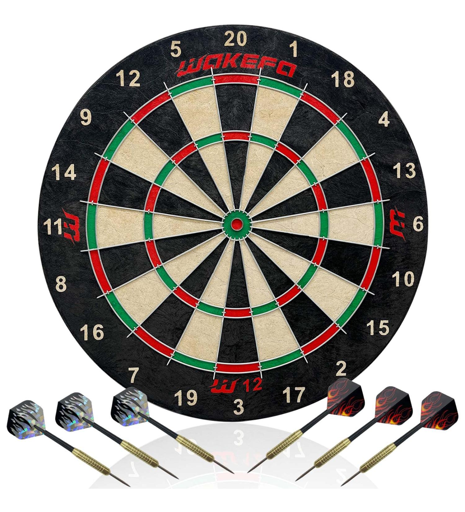 Regulation Bristle Dartboard Set - Premium Compressed Sisal with Print Numbers and Staple-Free Bullseye - Ideal for Adults and Family Fun - Perfect for Room, Bar, or Garage - Dartboard-01 - Buy Online on GoSupps.com
