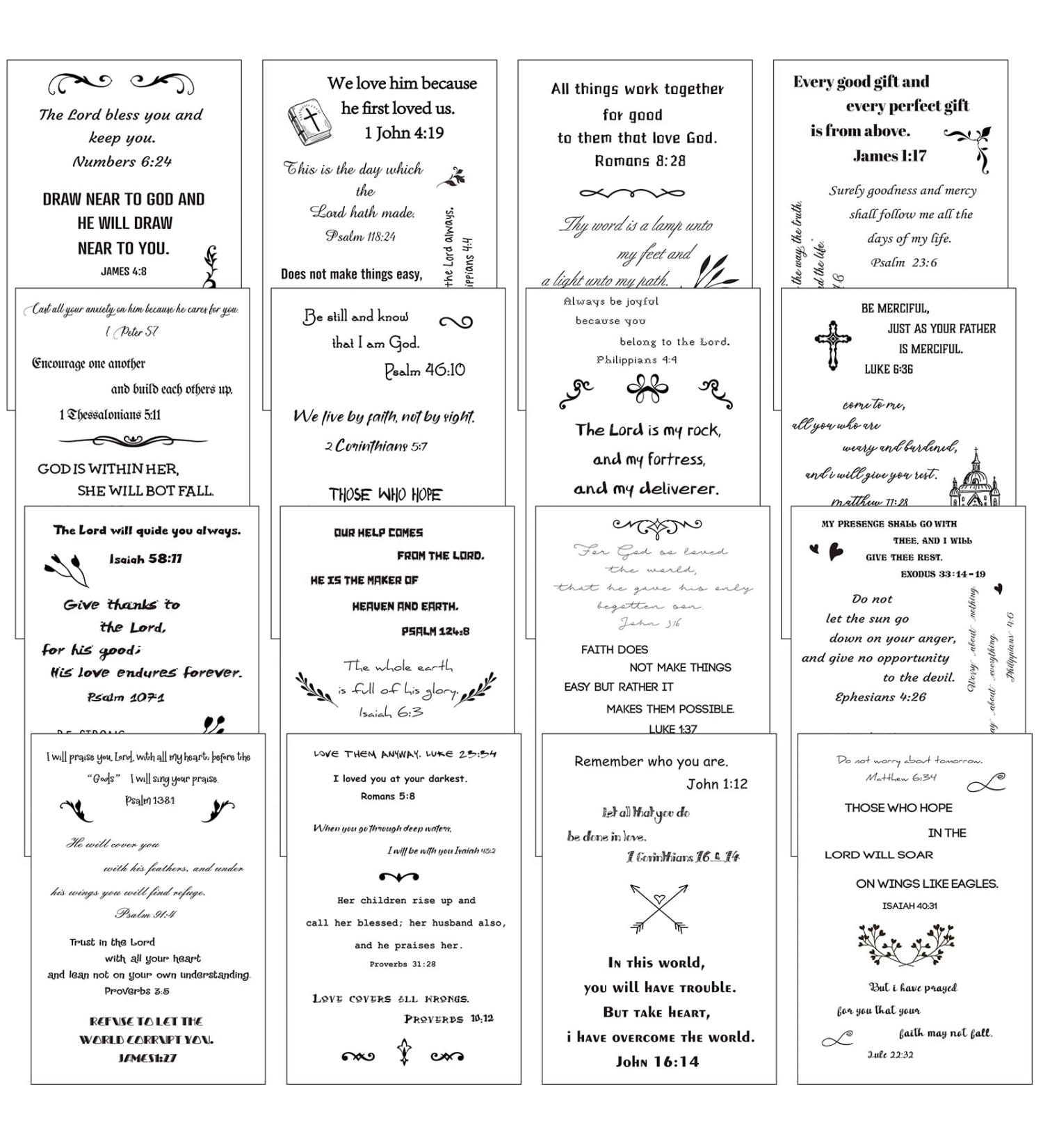 16 Sheet Christian & Inspirational Bible Quotes Temporary Tattoos for Adults & Kids - Buy Online on GoSupps.com