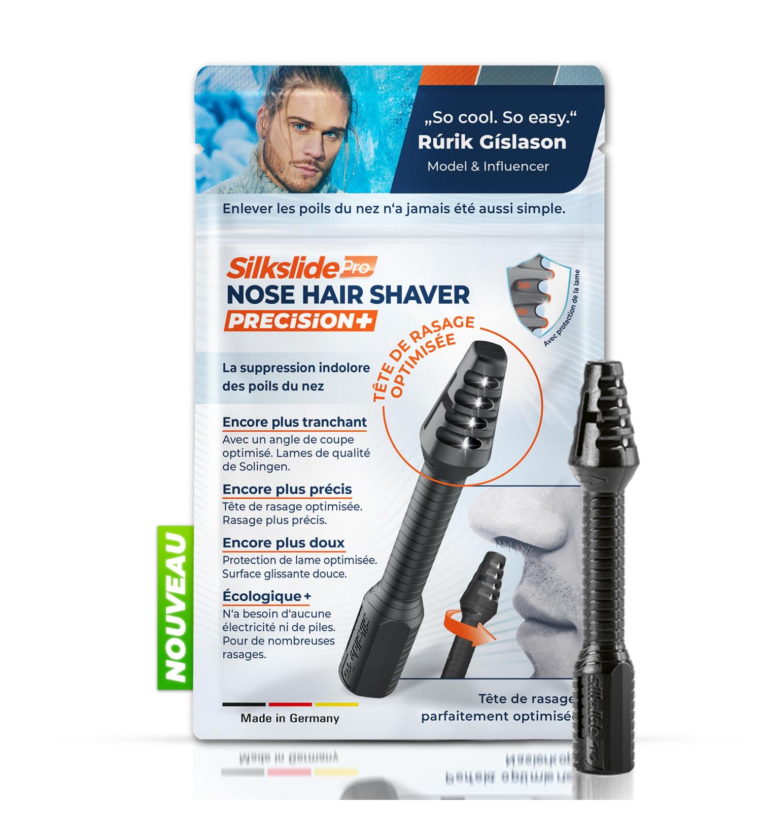 SilkslidePro Raseur - Tondeuse pour poils de nez pour hommes - limination des poils de nez - Lames de haute pr cision de Solingen - avec prot ge-lame - sans lectricit ni pile 1x Nasierer - Buy Online on GoSupps.com