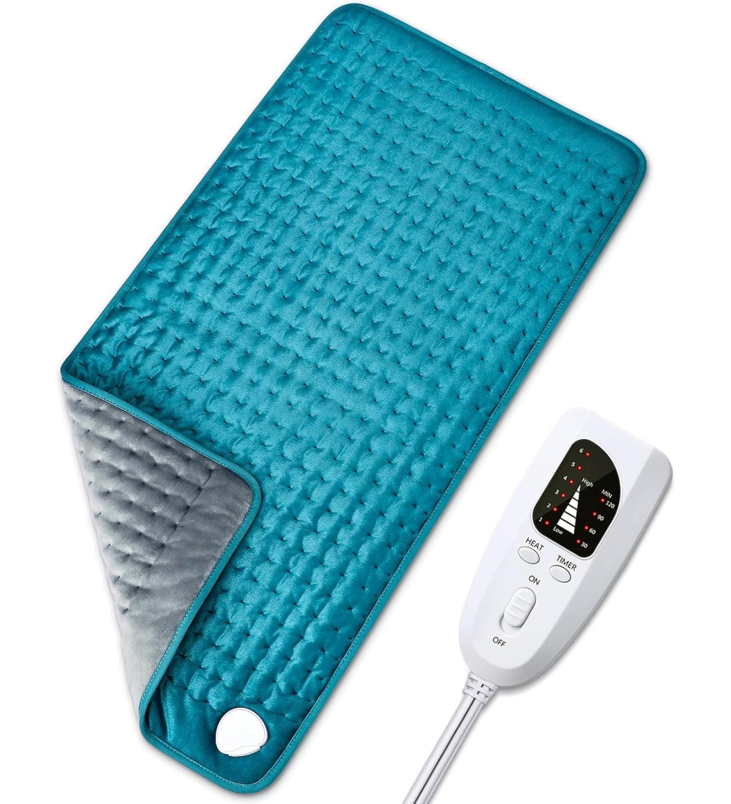 BESIGILA Electric Heating pad Cramps and Arthritis Relief 6 Fast Heating Settings Auto-Off Machine Washable - Blue Grey - 17 x 33  - Buy Online on GoSupps.com