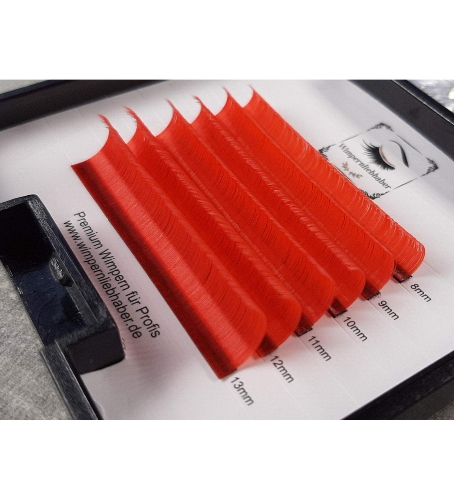 Colored eyelashes I Self -fleed volume eyelashes 04 Hot Color Lashes I C/D Curl 0.07mm I Volume eyelashes for eyelash extensions (D curl red) D curl red red