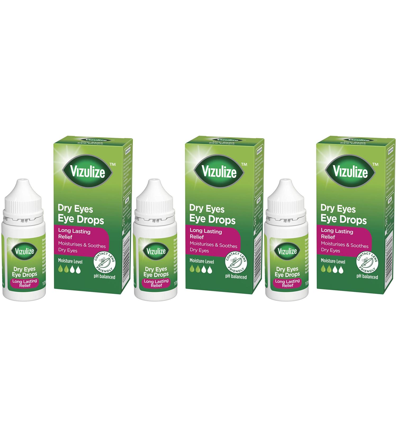 Vizulize Dry Eye Drops for Dry Irritated & Uncomfortable Eyes 3 x 10 ml Bottles