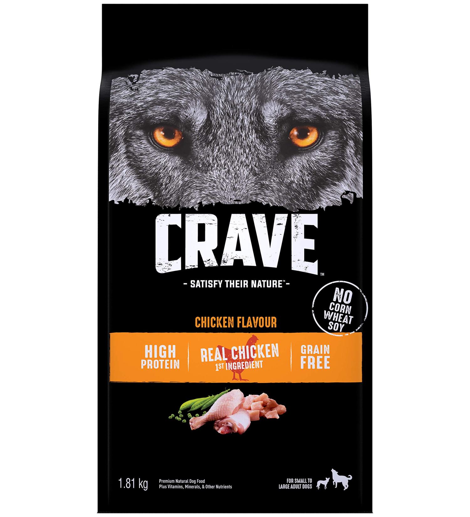 CRAVE Adult Dry Dog Food Chicken Flavour 1.81kg Bag Chicken 1.81 kg (Pack of 1) Dog Food - Buy Online on GoSupps.com