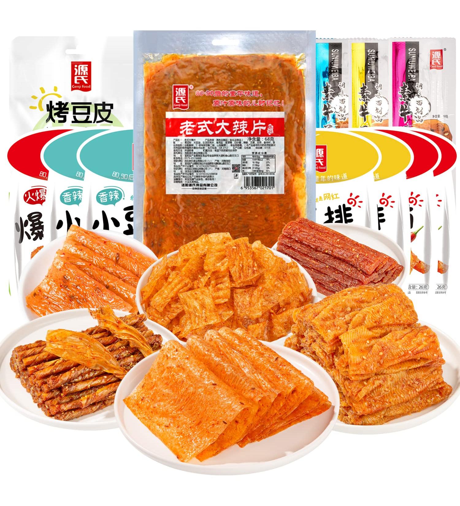 Genji Food Latiao Spicy Strip 12 Bags - Chinese Special Snack Gift Pack 373g/13.15oz - Buy Online on GoSupps.com
