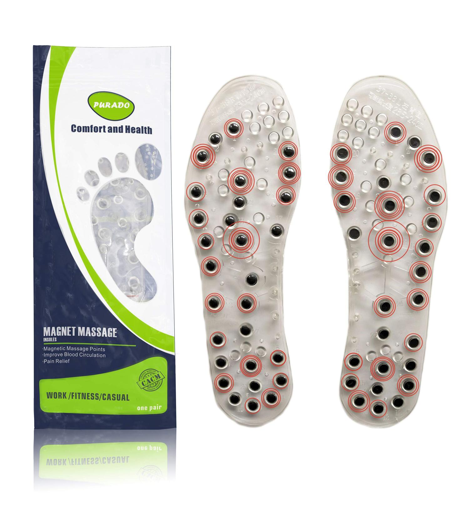Magnetic Massage Insoles for Foot Acupressure - Breathable & Healthy Shoe Inserts to Relieve Fatigue & Promote Circulation (Size 43-44) - Buy Online on GoSupps.com