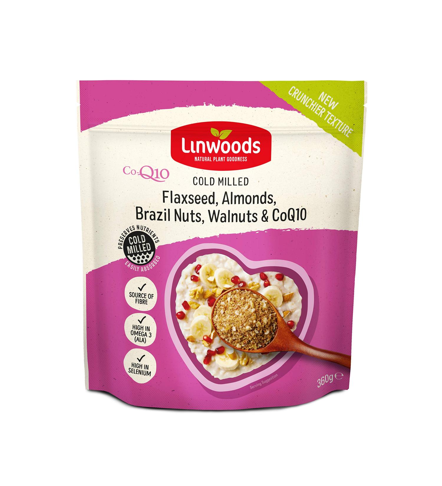 Linwoods Milled Flaxseed Almonds Brazil Nuts Walnuts & Co-Enzyme Q10 360g - Buy Online on GoSupps.com
