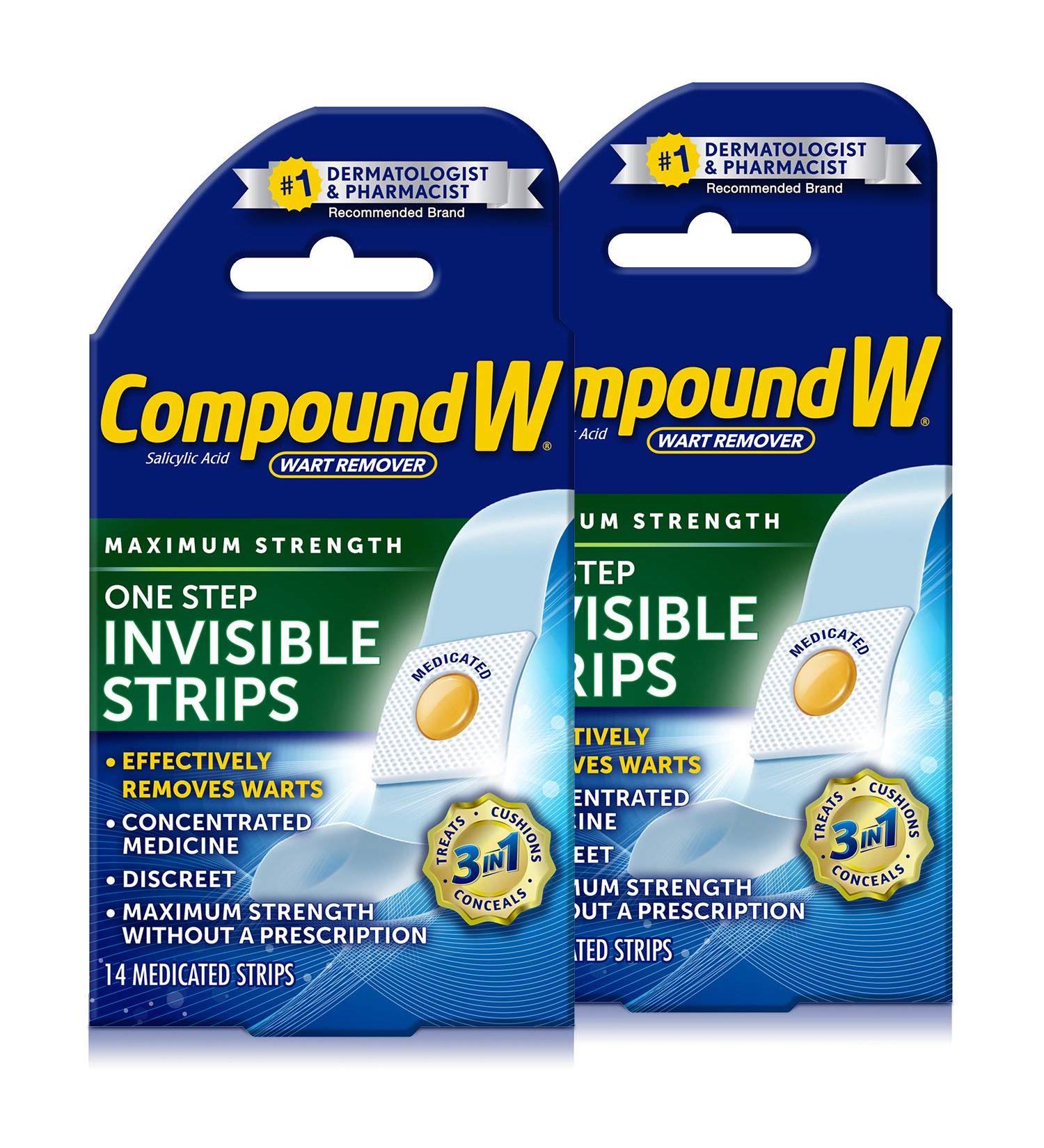 Compound W One Step Pads 14 Pads, Salicylic Acid Wart Remover - 2 Pack - Buy Online on GoSupps.com