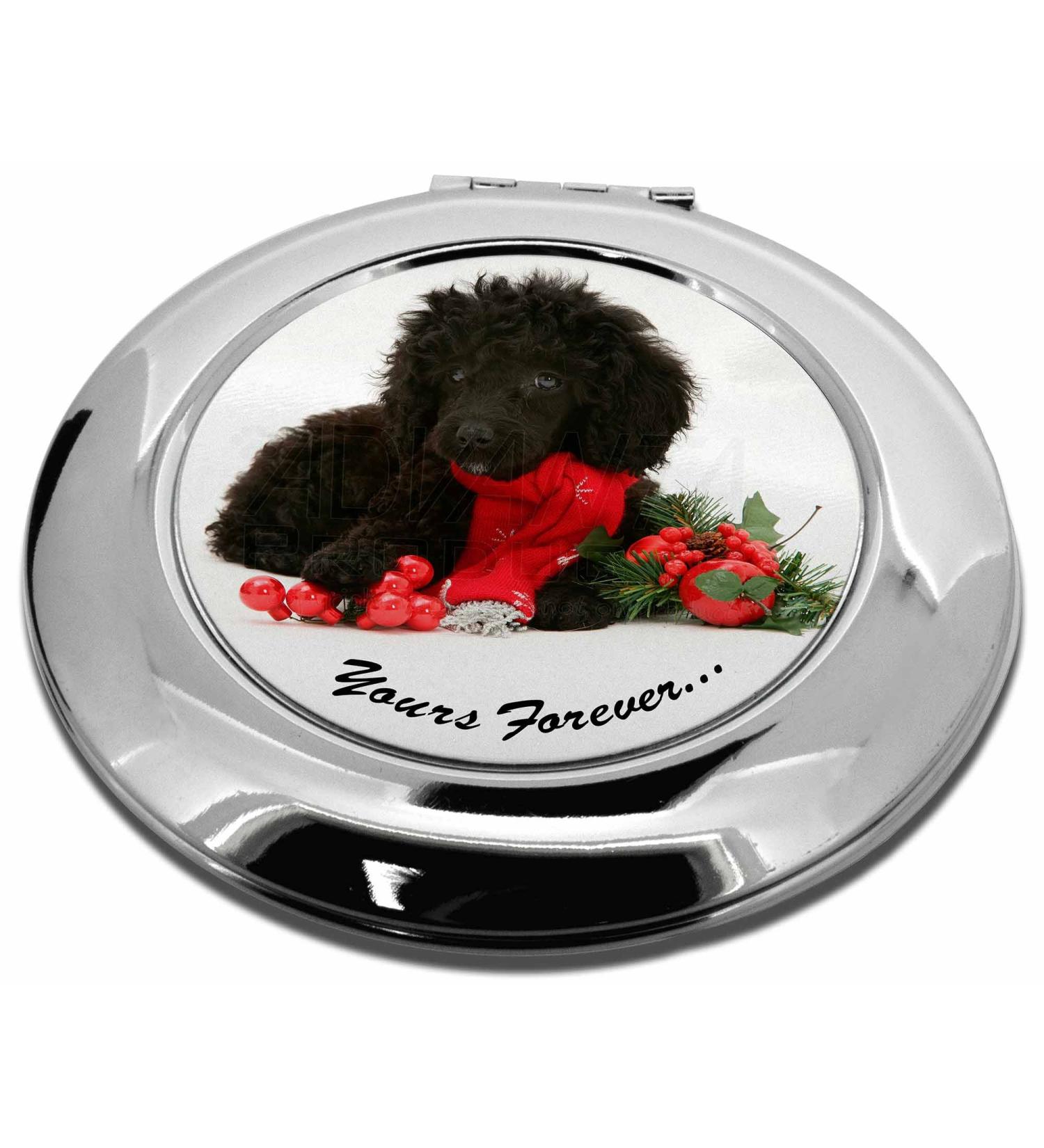 Advanta Group Miniature Poodle Dog 'Yours Forever' Make-Up Round Compact Mirror