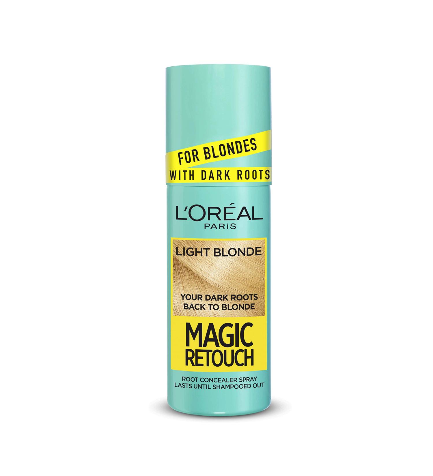 L'Or al Magic Retouch Dark Roots Instant Root Concealer Spray For Blondes With Dark Roots 75 Ml Colour: Medium To Dark Blonde LIGHT BLONDE 75 ml (Pack of 1) - Buy Online on GoSupps.com