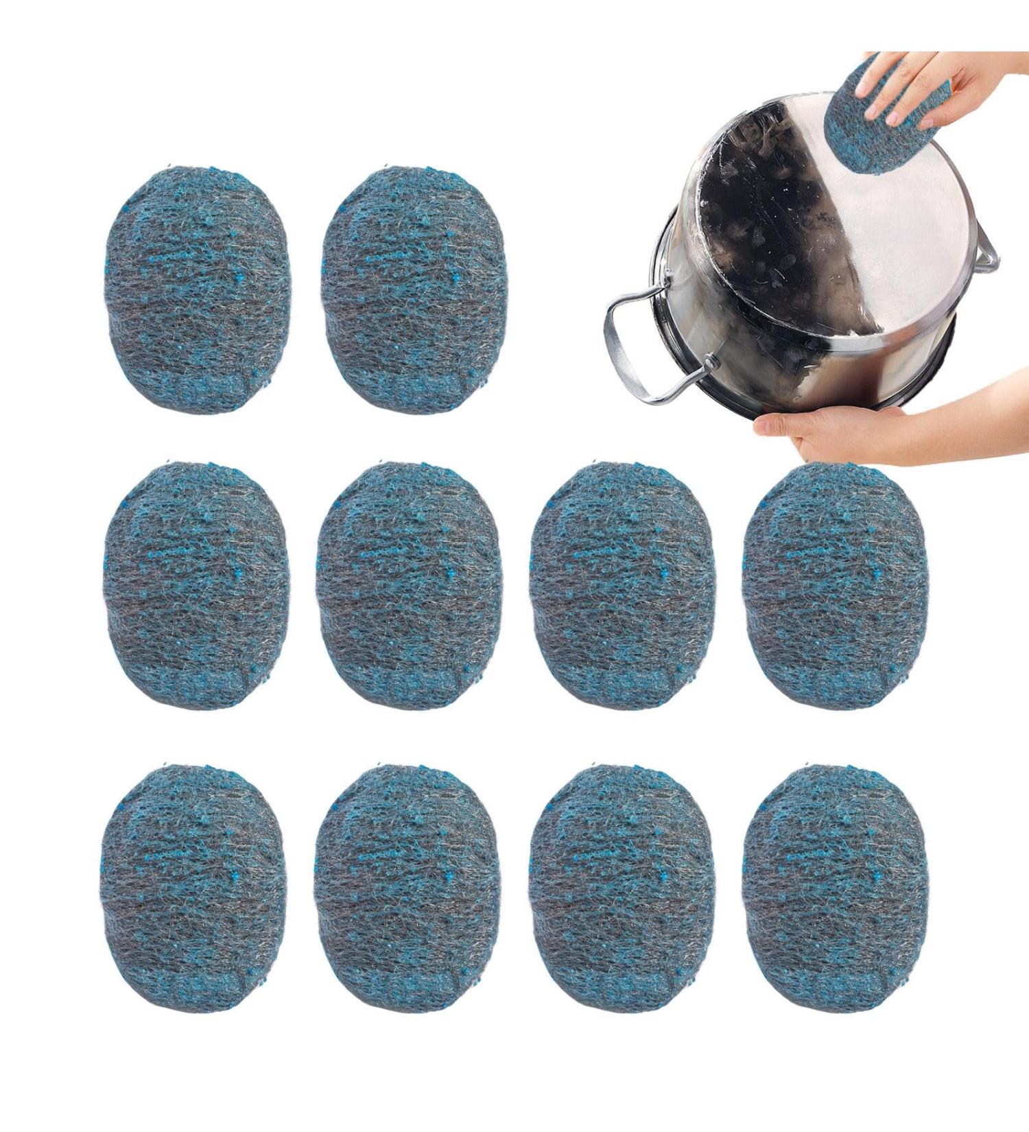 Steel Wool Scrubber | Dish Scrubbers | Tear Resistant Reusable Steel Wool for Kitchen Effective On Sinks Grills Pots Broiler Racks Stoves Cleaning Dishes - Buy Online on GoSupps.com