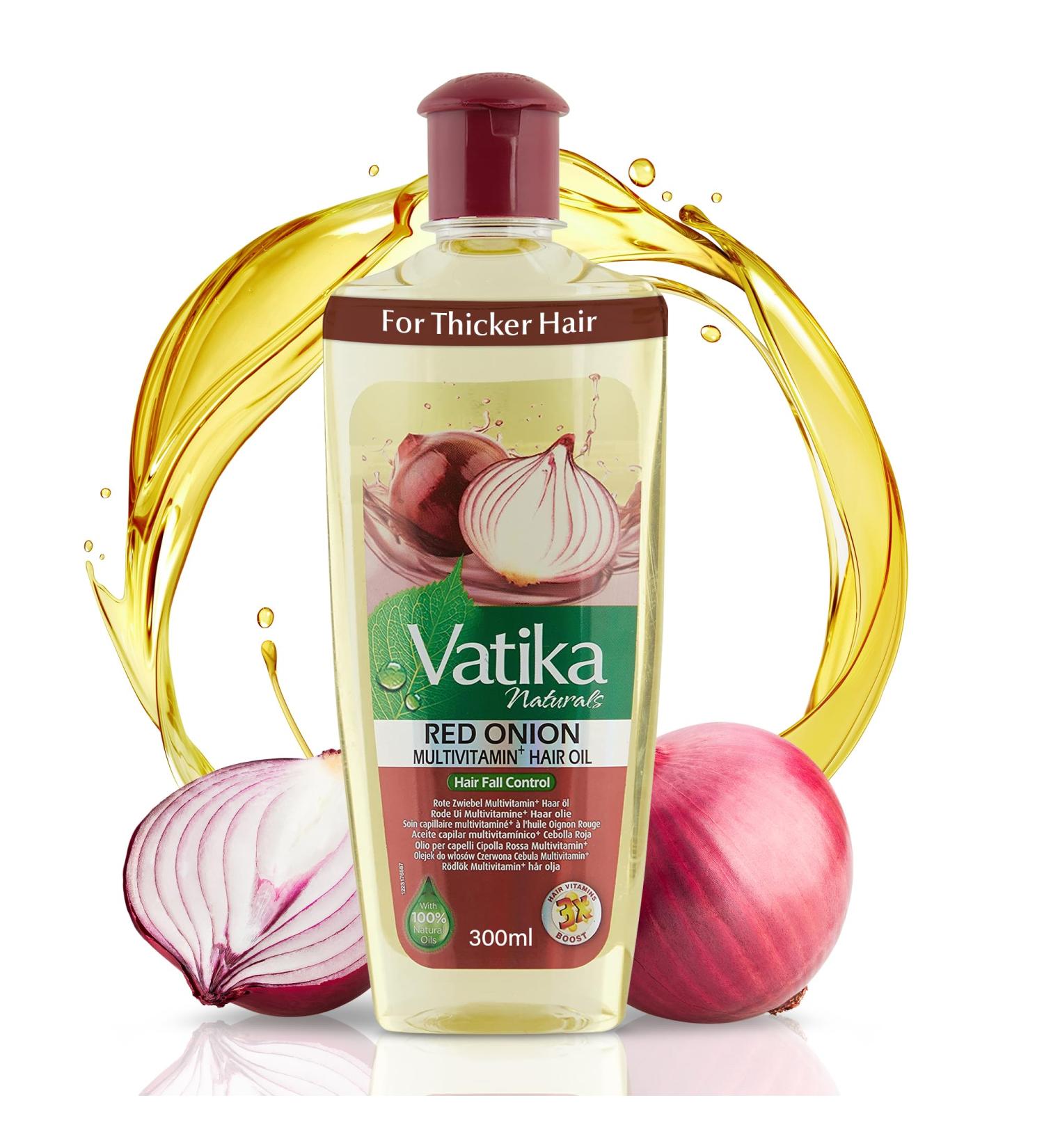 Vatika Naturals Multivitamin Hair Oil - Nourishing 100% Natural Formula with Red Onion for Healthy Lustrous Hair (300 ML) - Strengthens & Revitalizes - Buy Online on GoSupps.com