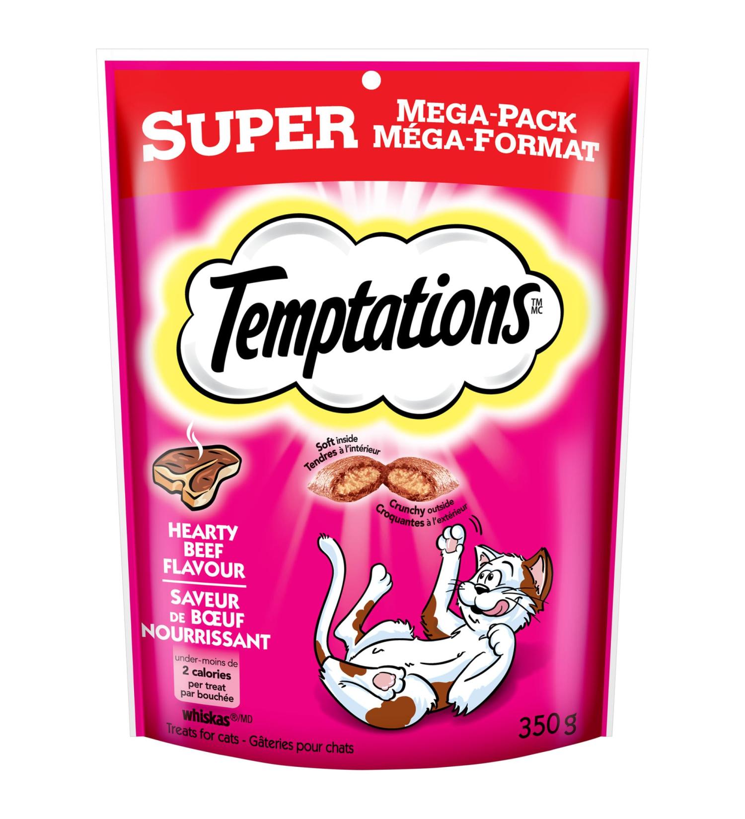 Temptations Adult Cat Treats Hearty Beef Flavour 350g Pouch 350 g (Pack of 1) Beef Cat Treats - Buy Online on GoSupps.com