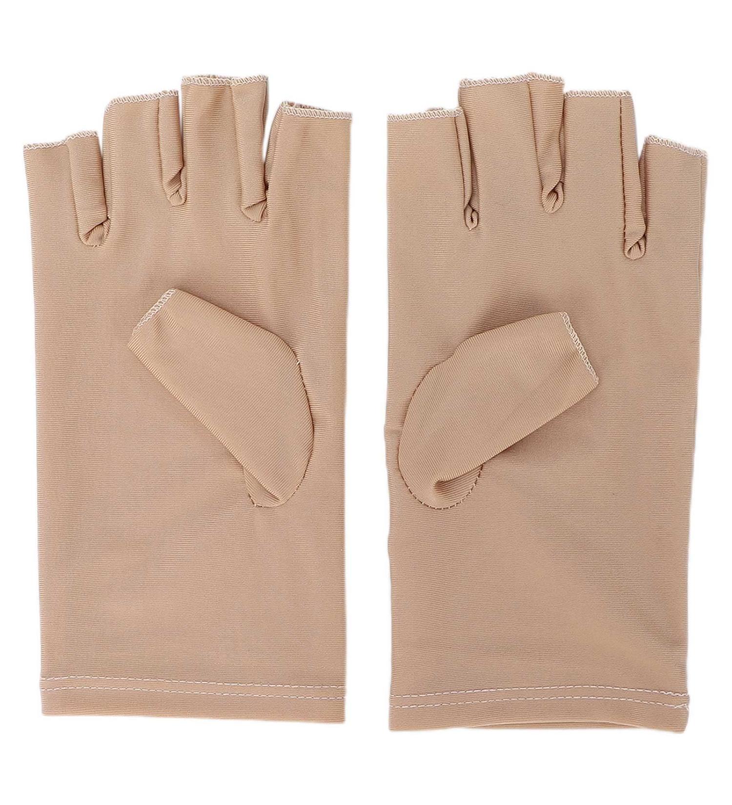 Professional UV Glove for Nail Lamp | Anti-UV Fiber Cotton Manicure Tool - Beige - Buy Online on GoSupps.com