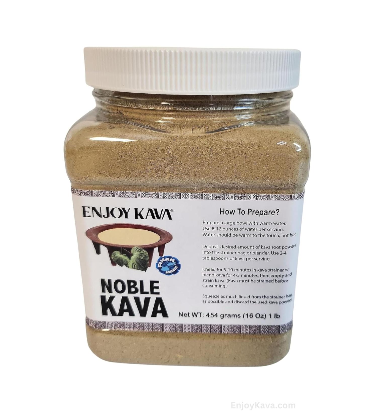 Enjoy Kava NOBLE KAVA (16 Oz JAR) Kava from FIJI